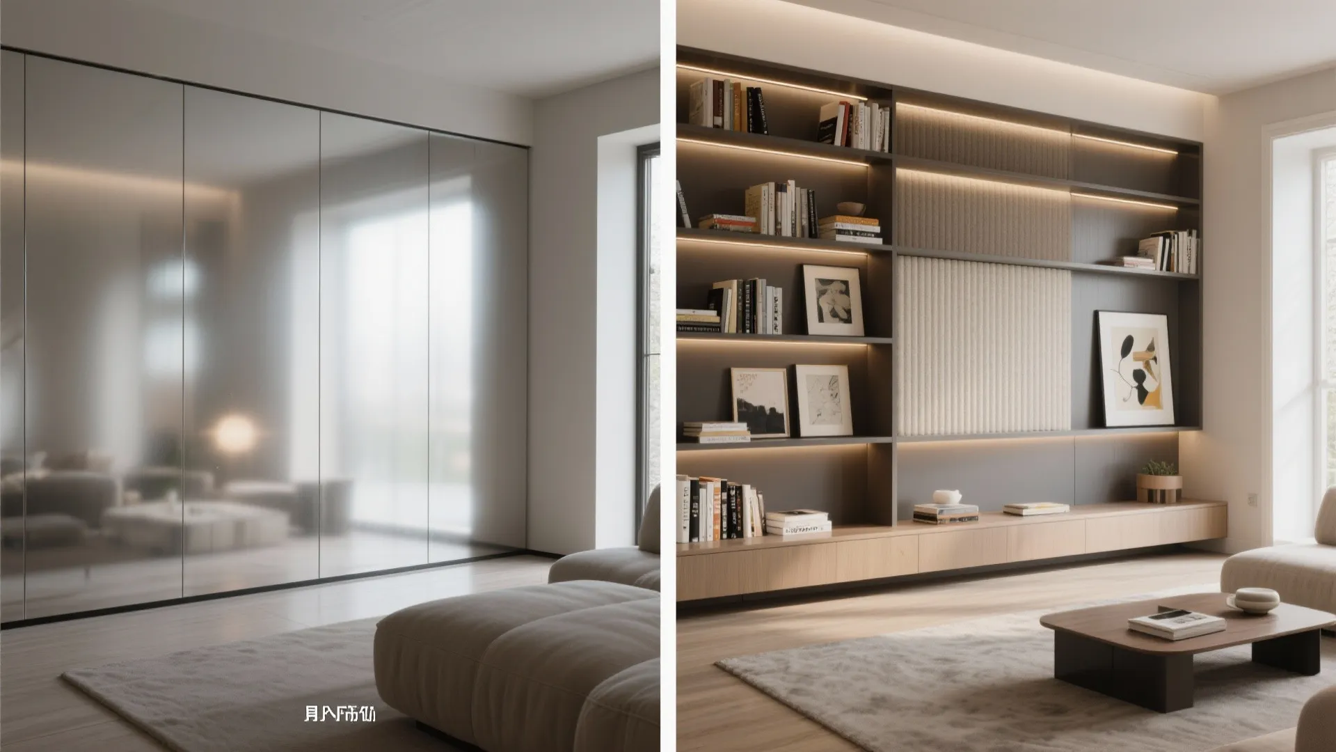 Bookshelf Diffusion + Hidden Absorption Hybrid Wall