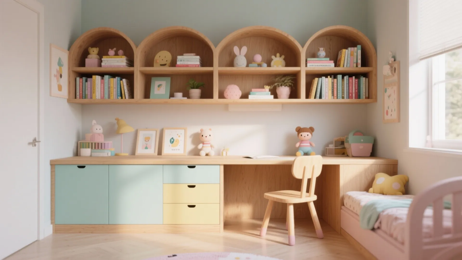 9. Bookshelf Desk Hybrid