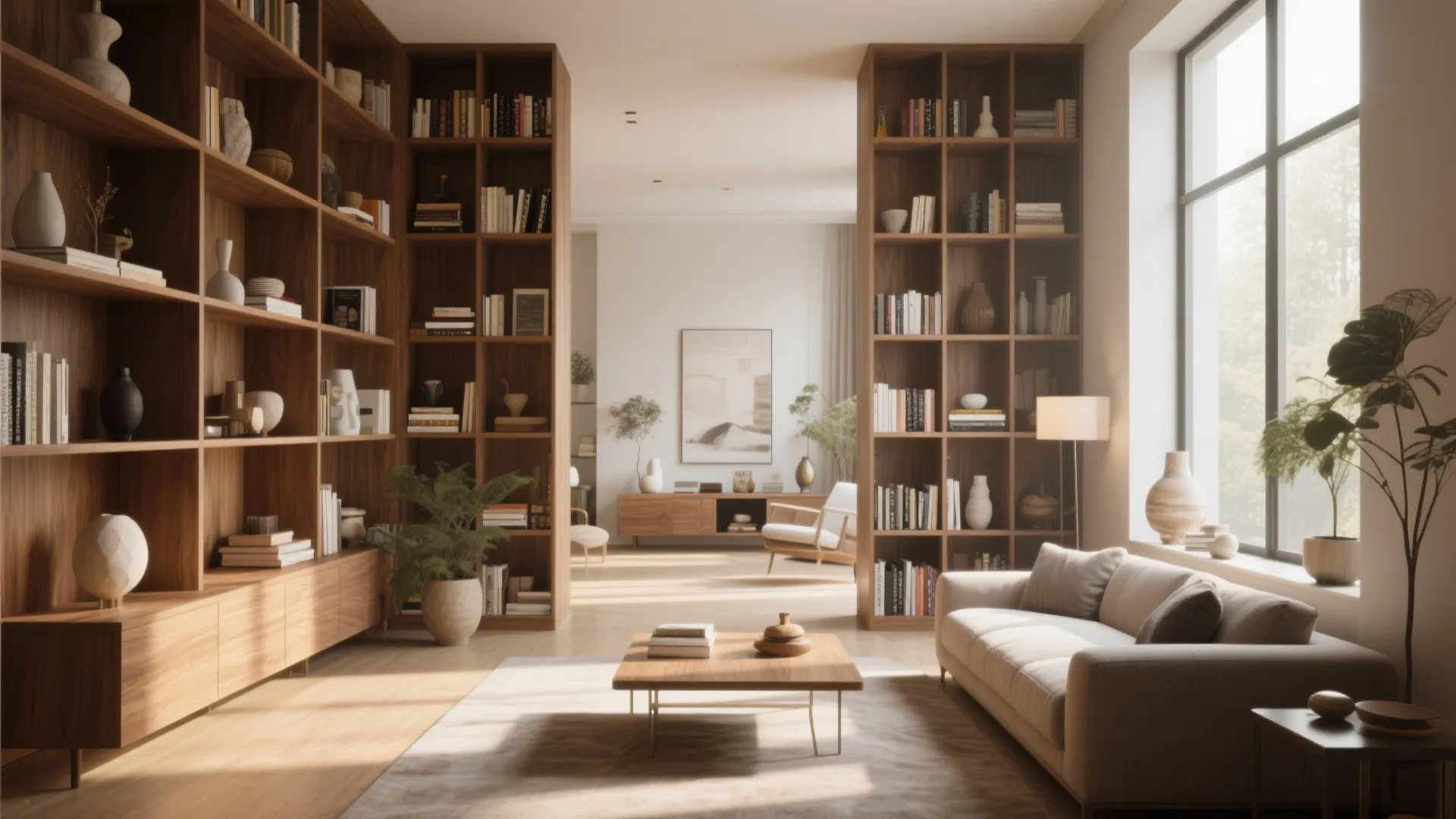 7. Tall Bookshelves as Dividers