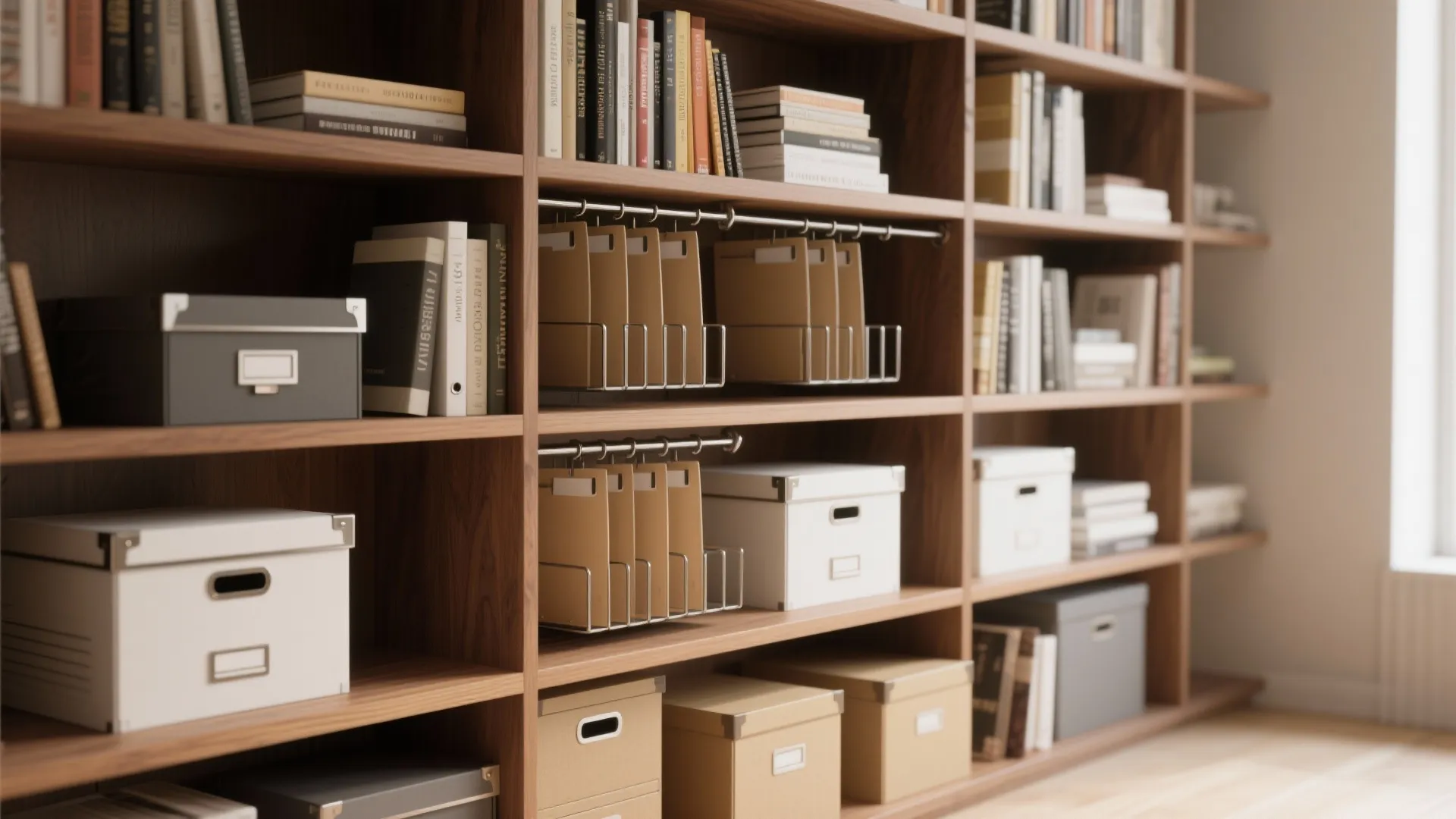 4. Integrated bookshelf filing