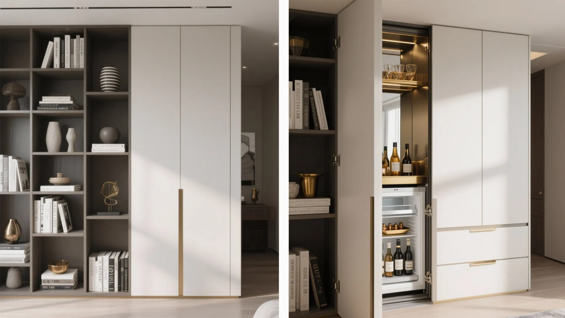 Bookshelf Bar: Hidden and Elegant