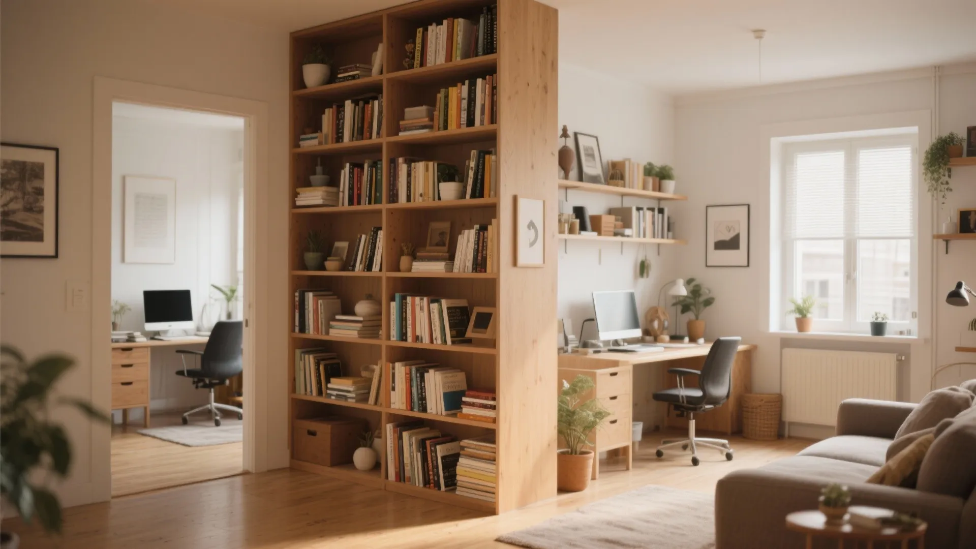 Bookshelf Partition for Storage