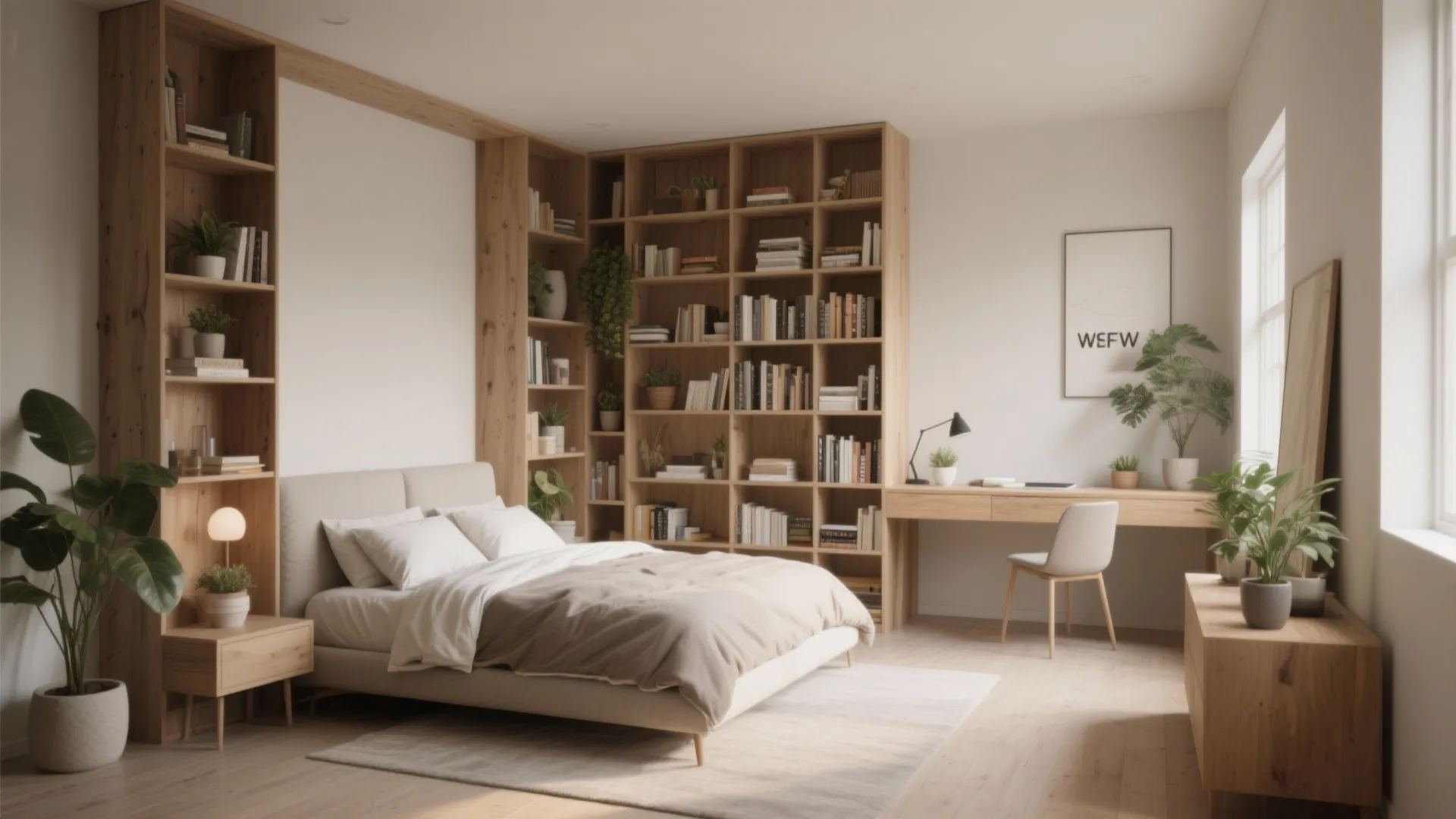 6. Partition with Bookshelves