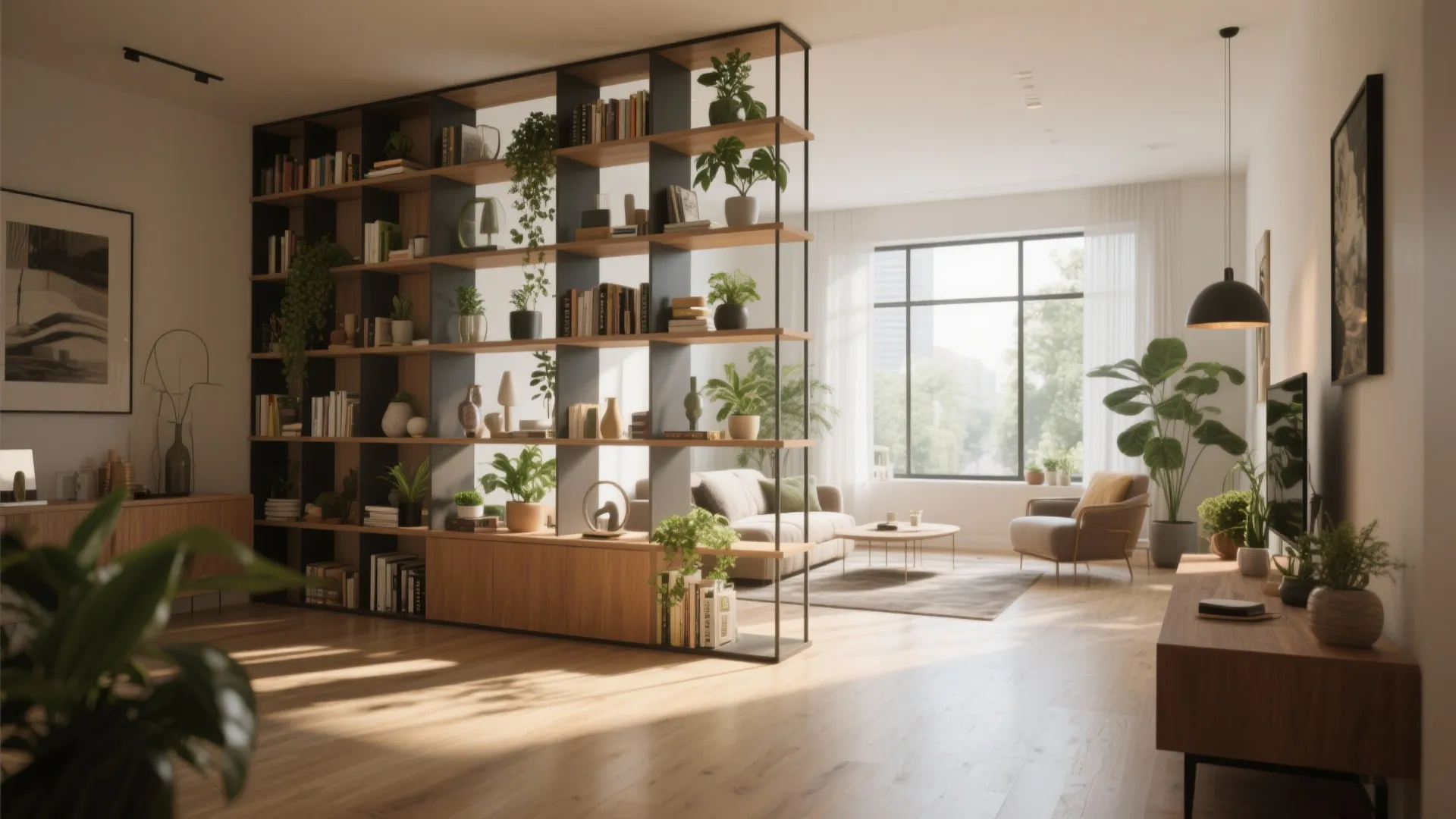 4. Bookshelf Room Divider