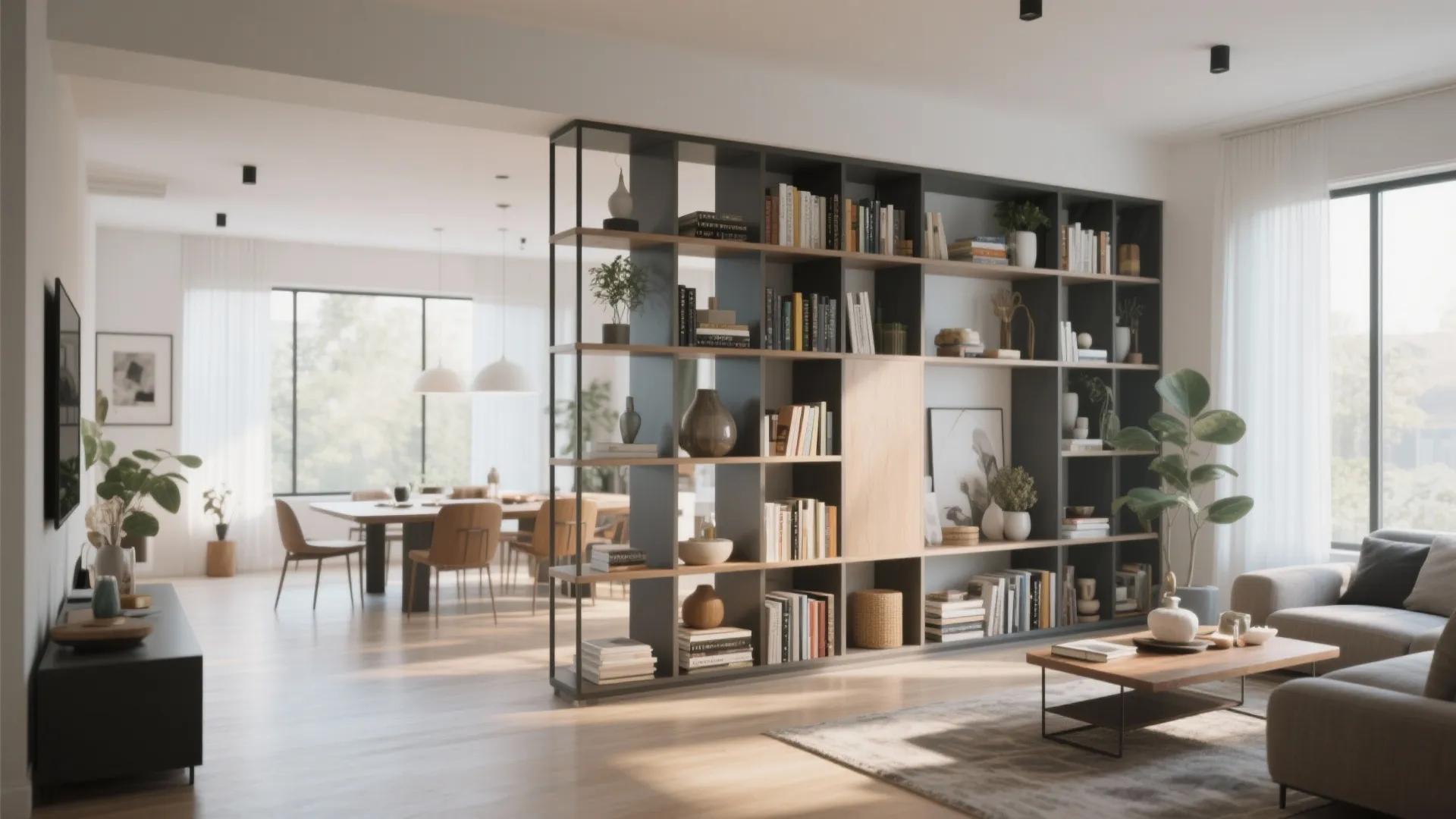 5. Bookshelves as Room Dividers