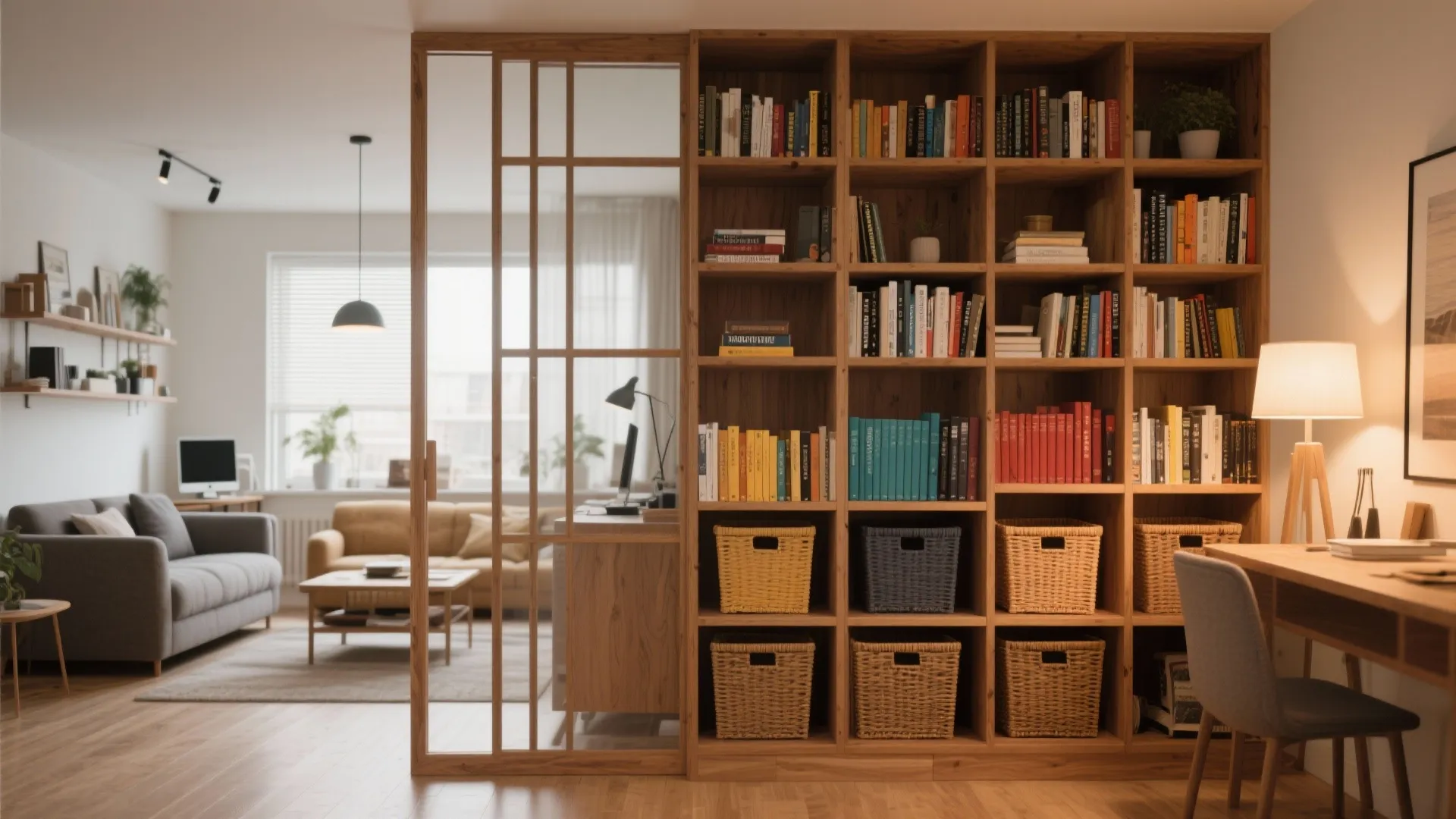 2. Bookshelf as Room Divider