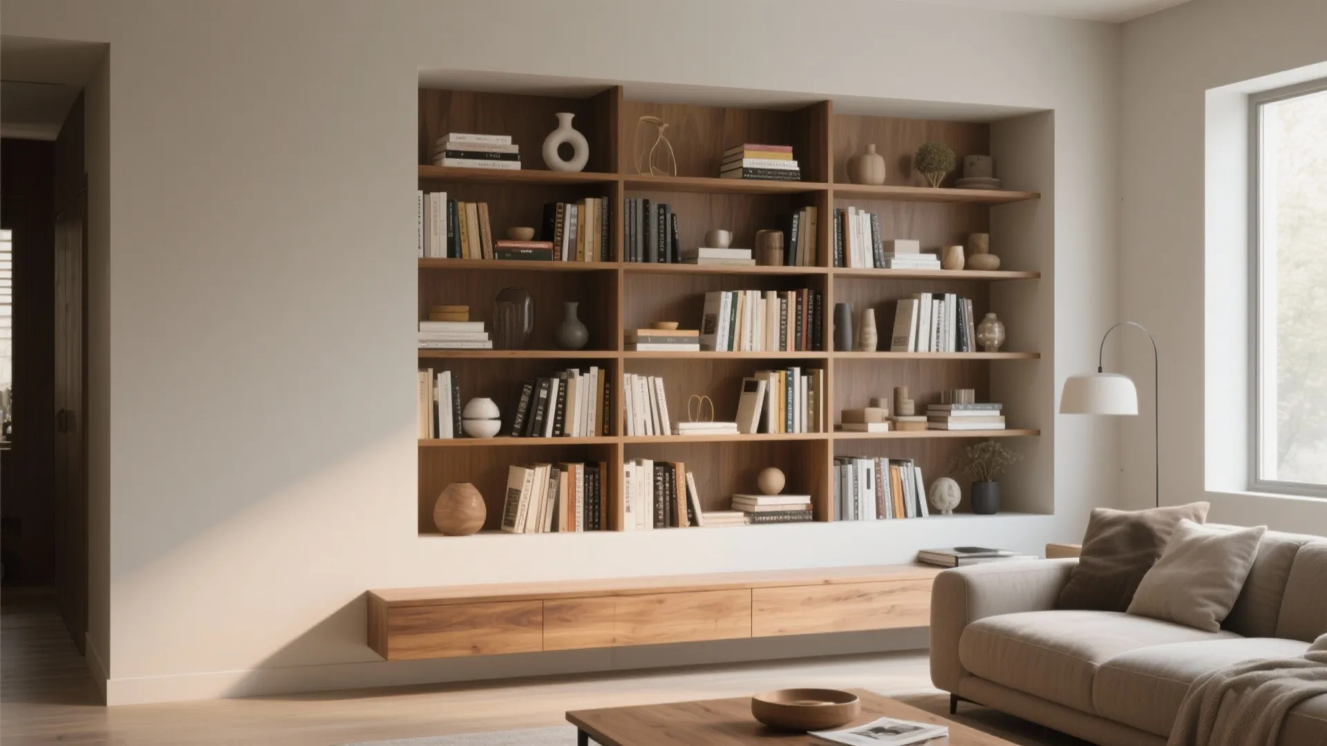 2. Built-in Bookshelf Niche