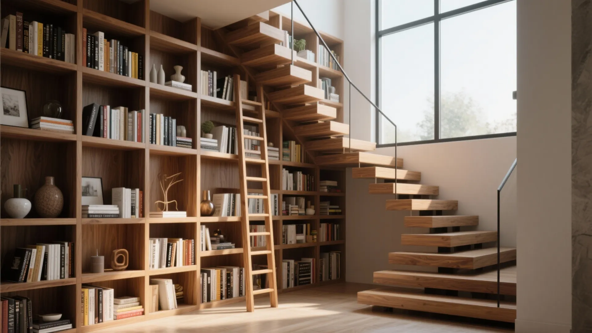 Integrated Bookshelf Wall