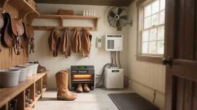 Organized Mudroom with Boot Drying Station