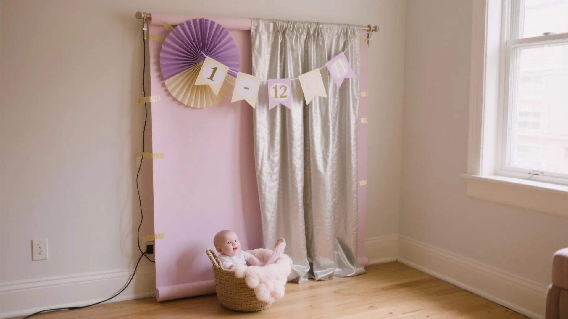 Playful Photo Booth Corner + Milestone Timeline