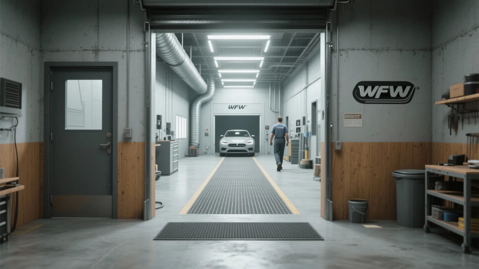 1. Place the paint booth for a linear flow