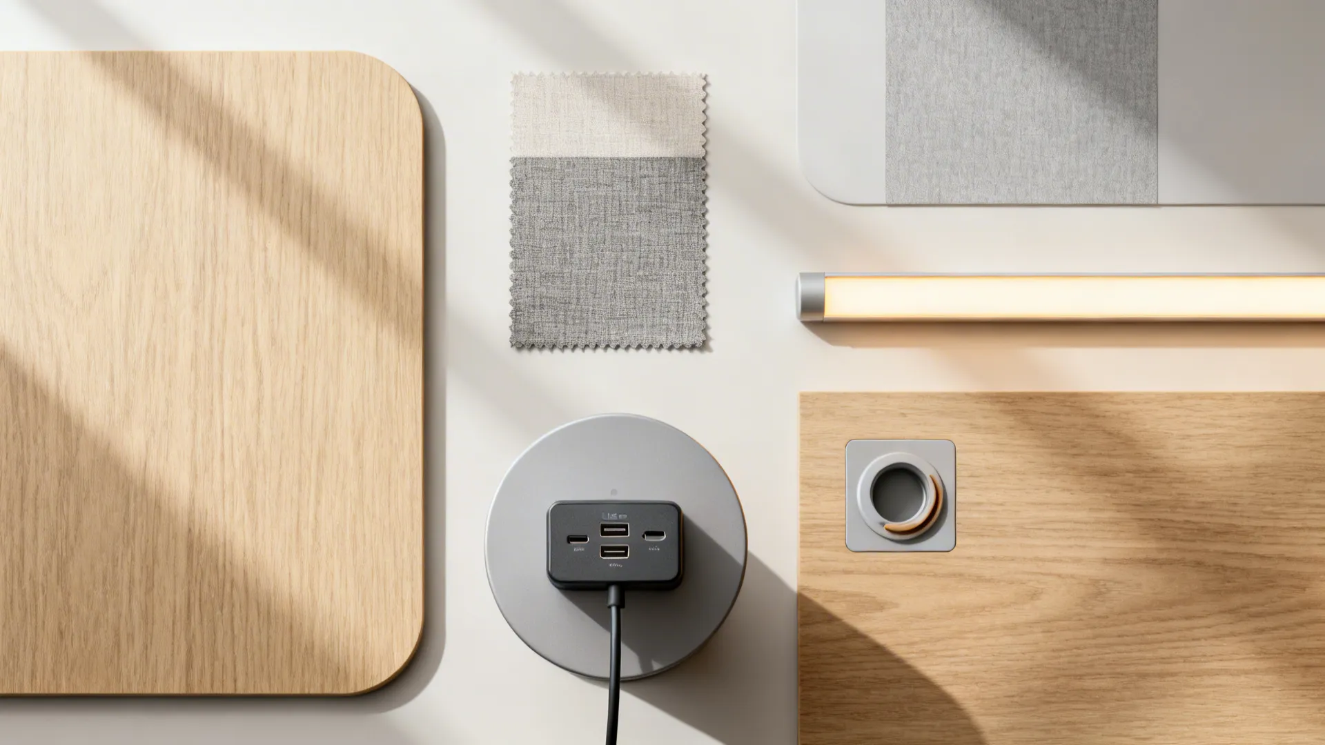 Flexible Table: Pedestal + Power for Work-From-Booth