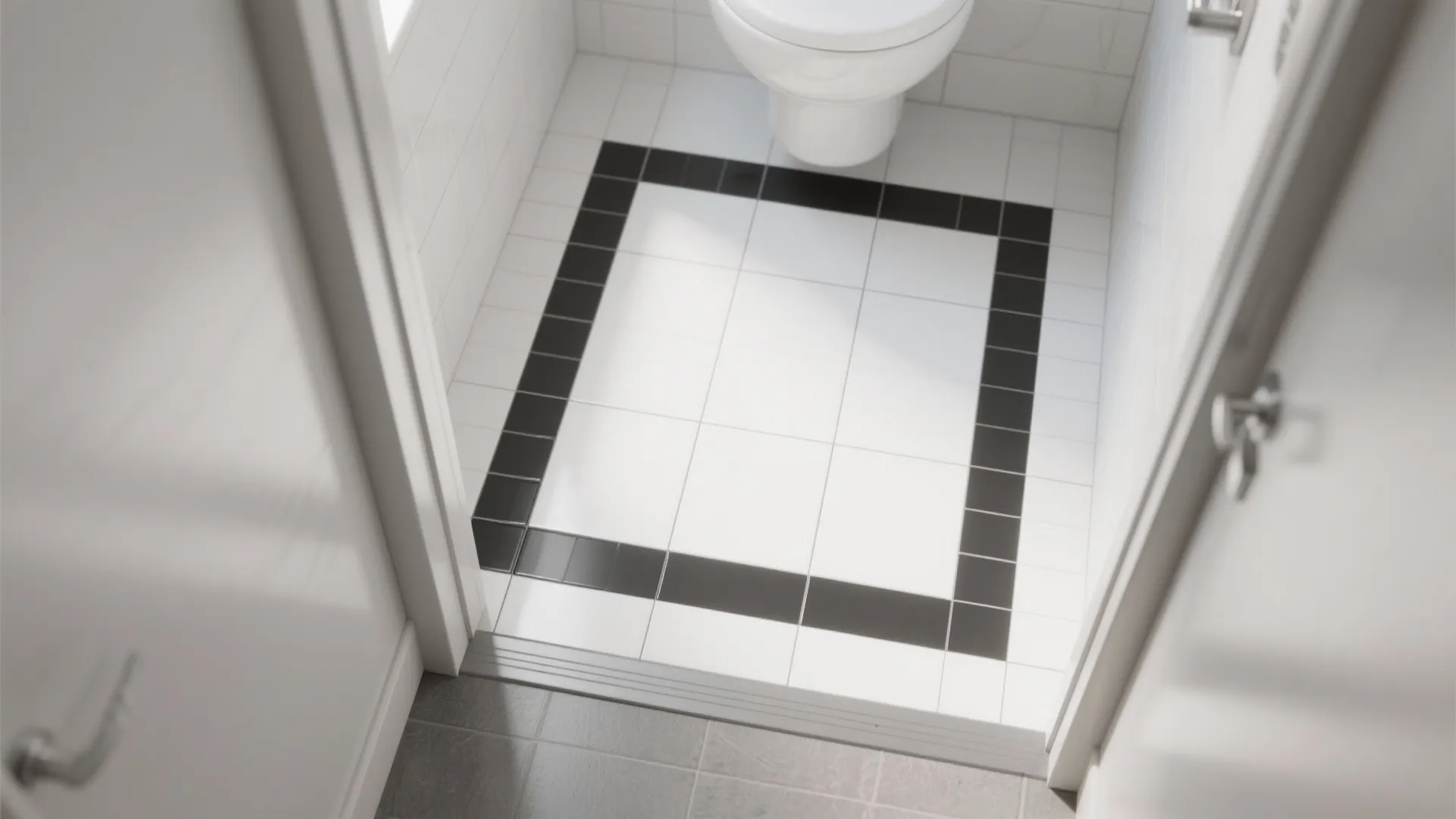 5. Border and Field: White Tiles with a Black Frame