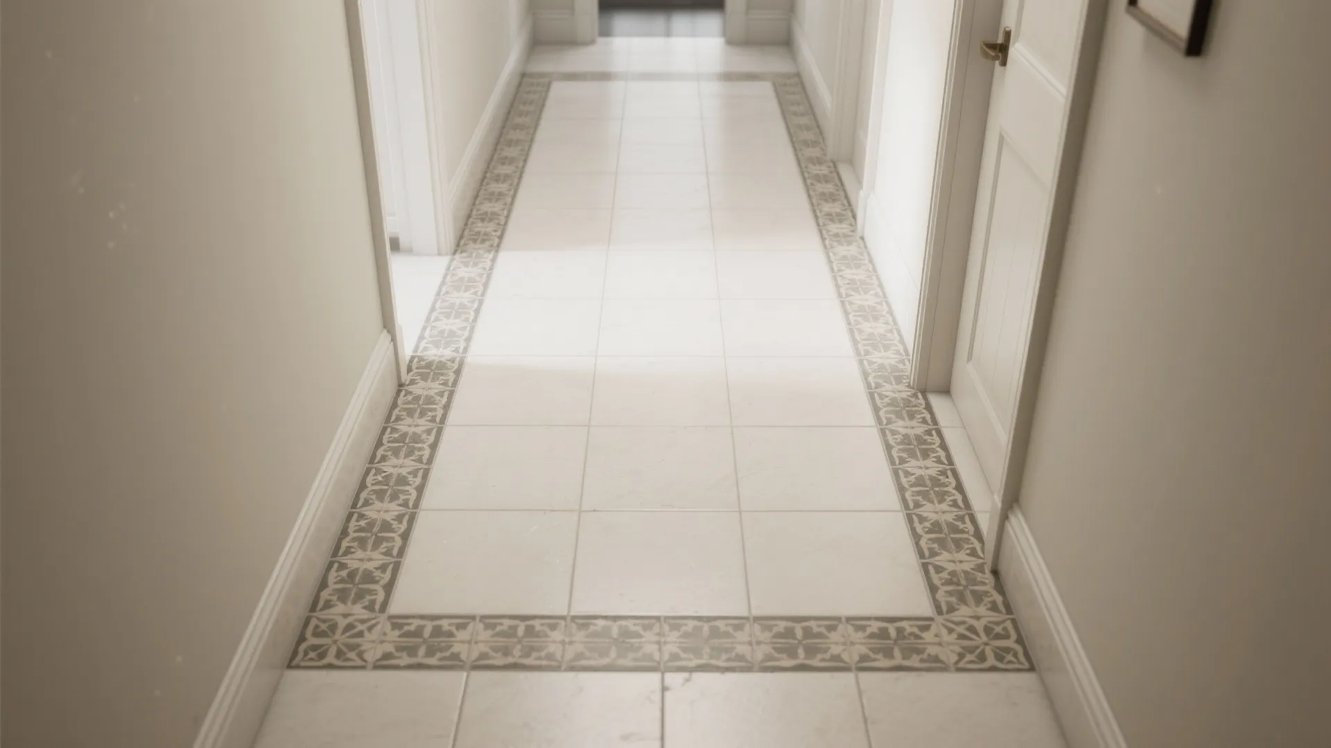 Graphic Pattern Encaustic-Look Porcelain Border