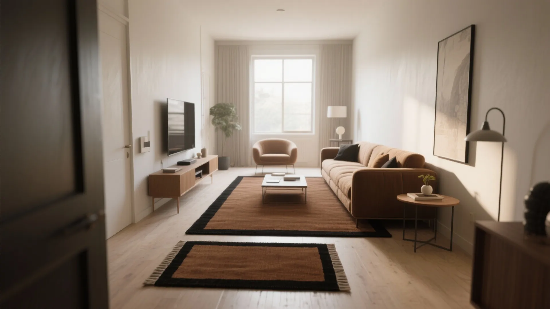 3. High-Contrast Border Rug