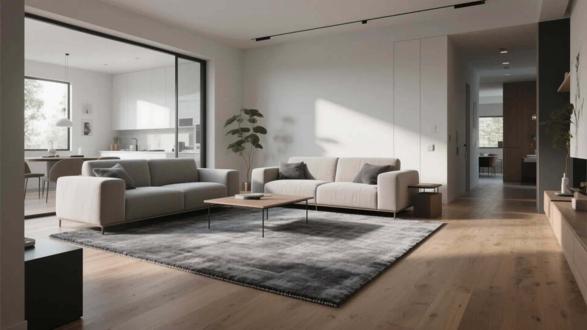 4. Border-trim gray to define seating