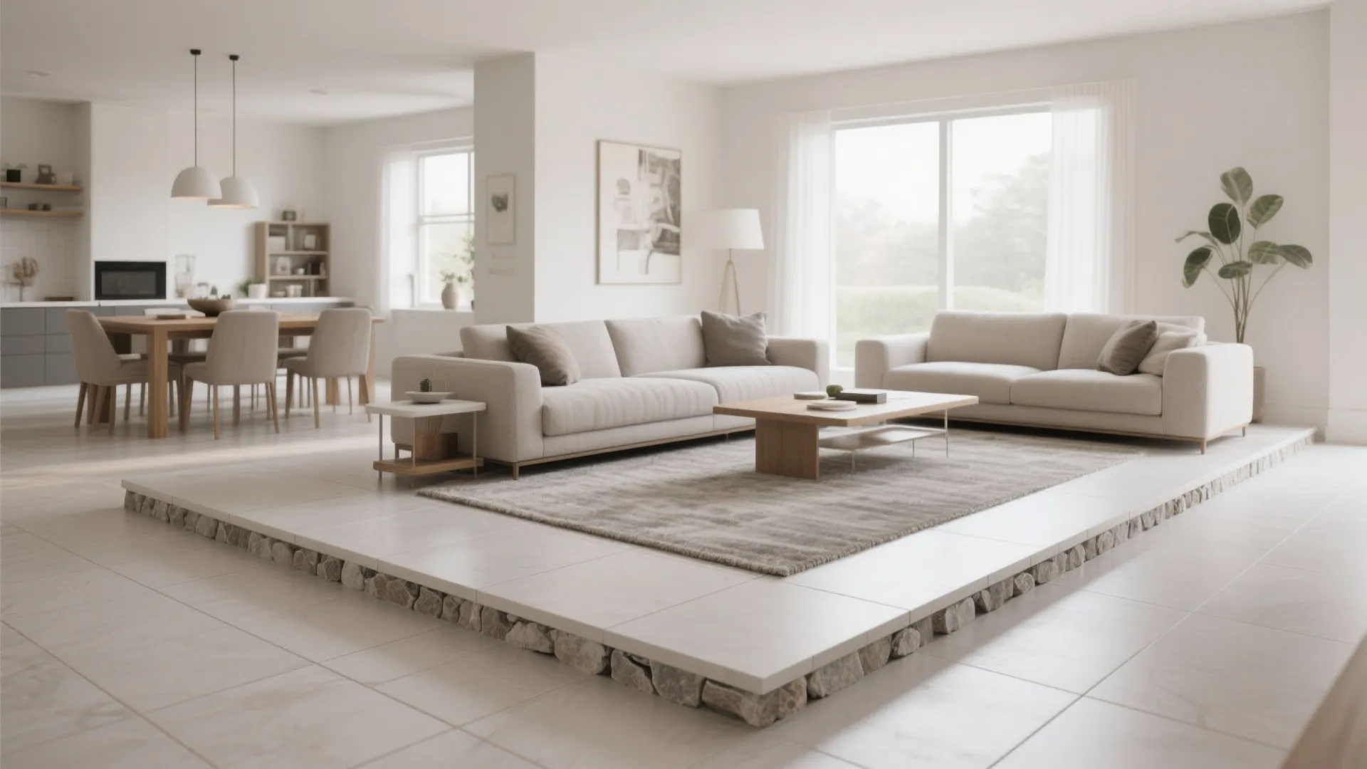 Subtle Borders to Zone an Open Plan