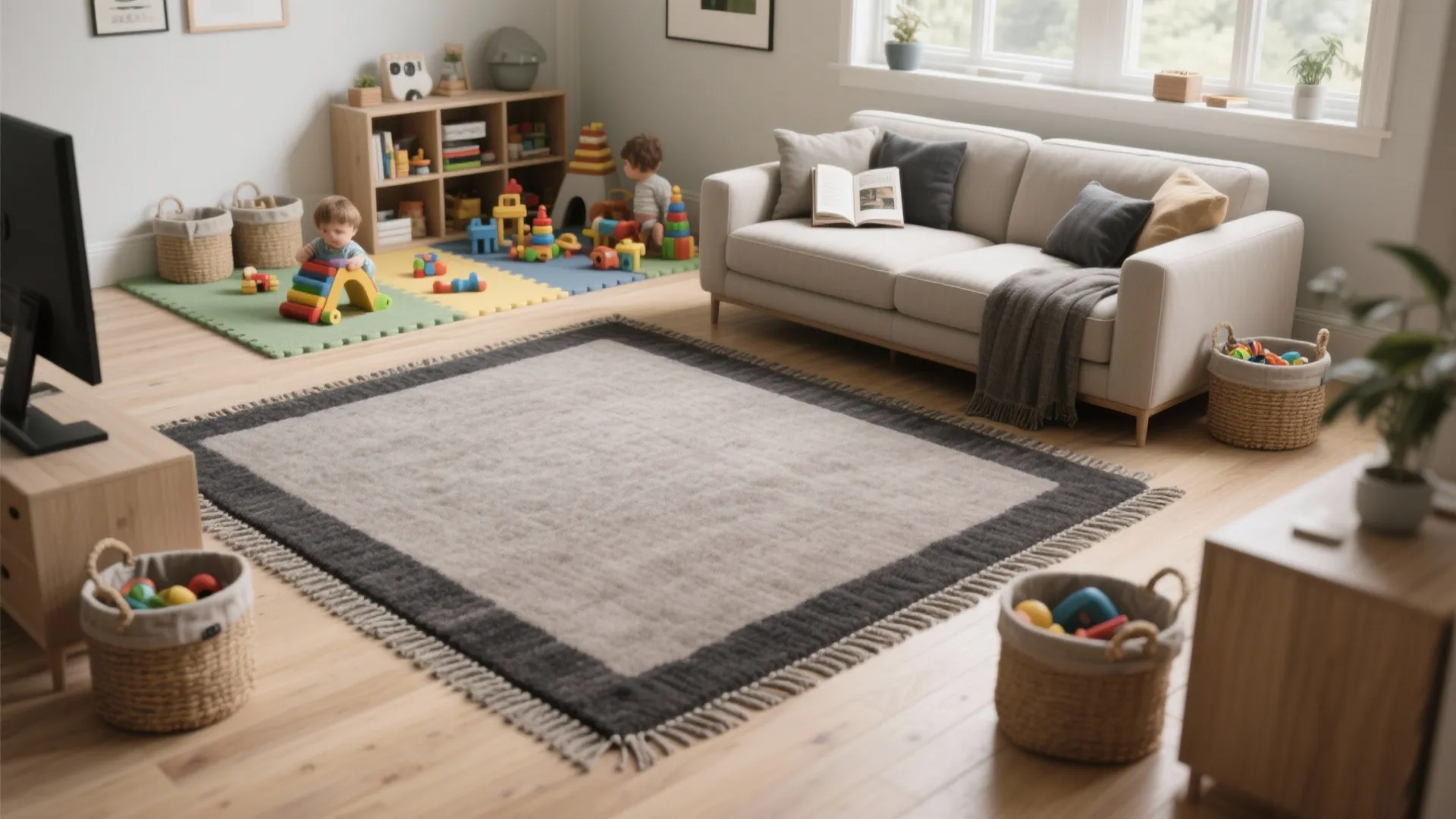 5) High-contrast borders to define zones