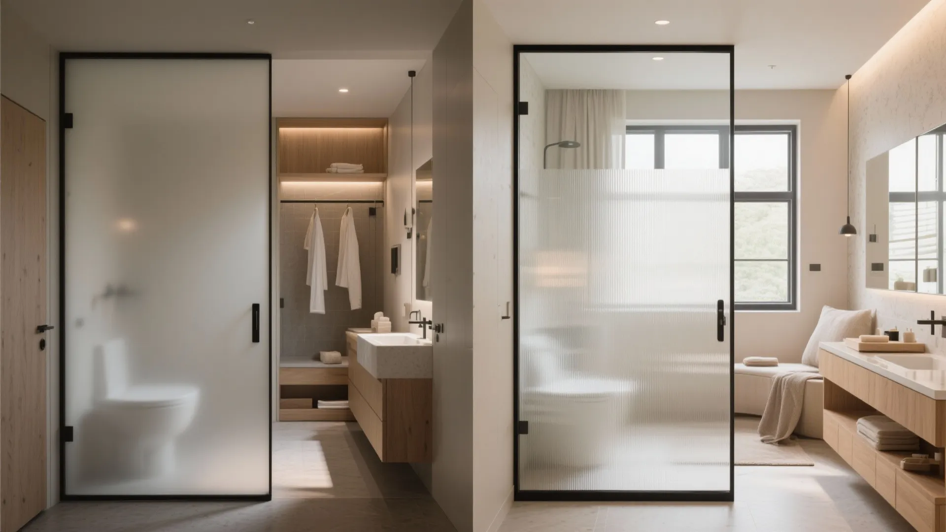 Borrowed light with frosted glass and clerestory windows