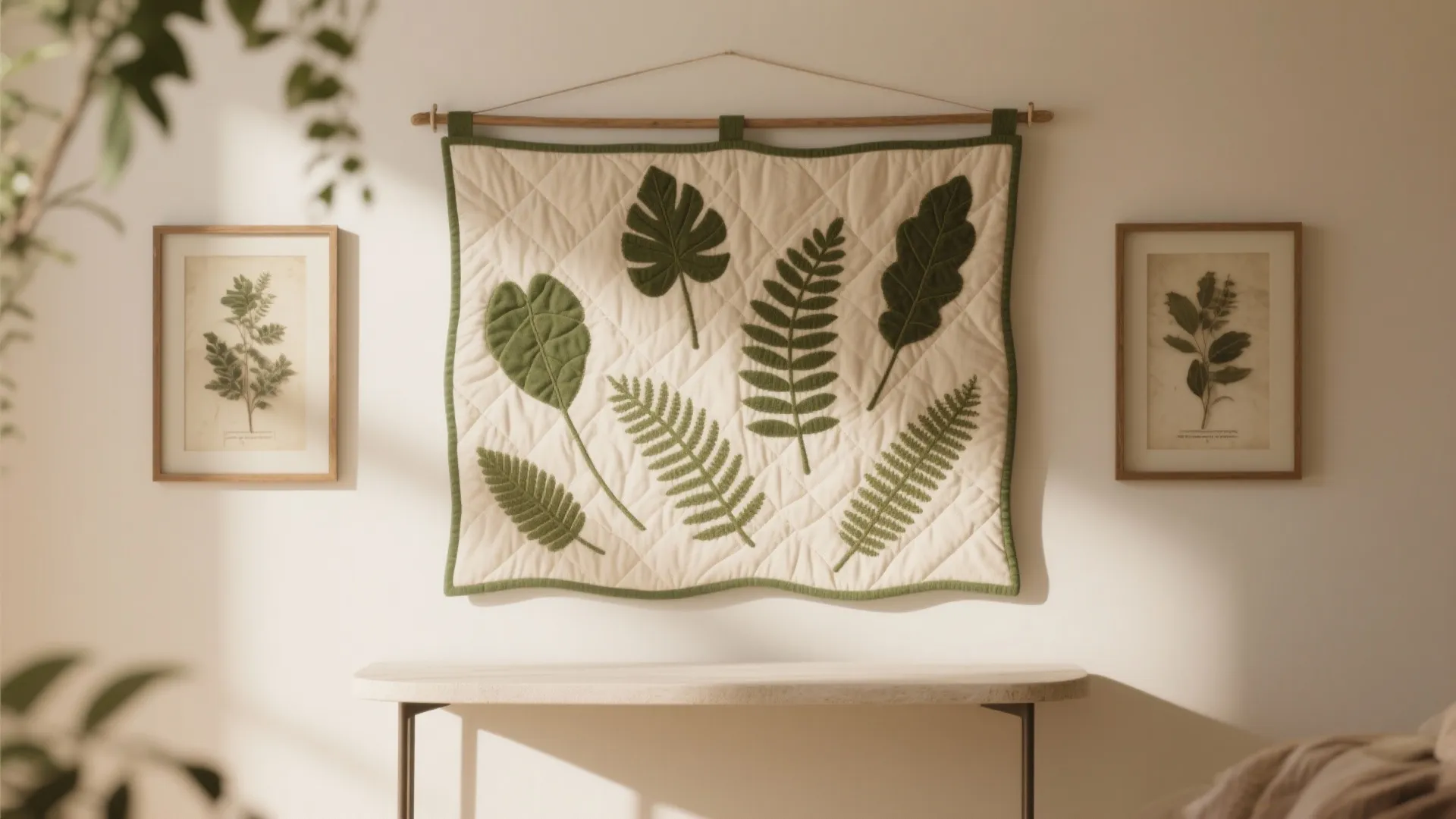 Botanical applique for biophilic calm