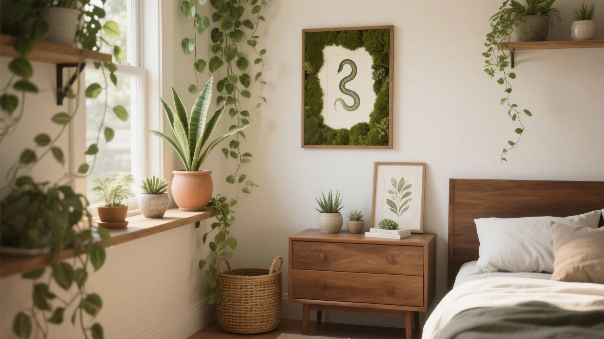 5. Botanical Accents and Calming Artwork