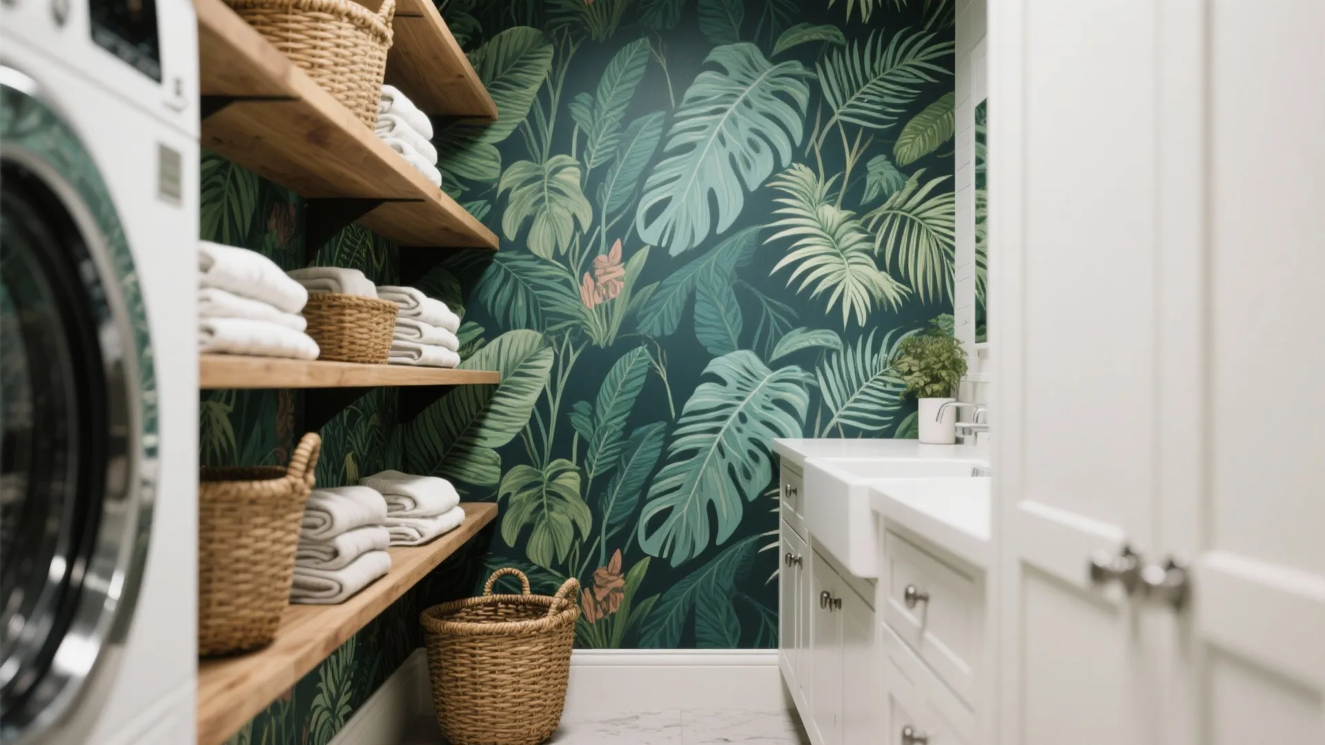 2. Bold Botanical Accent Wall