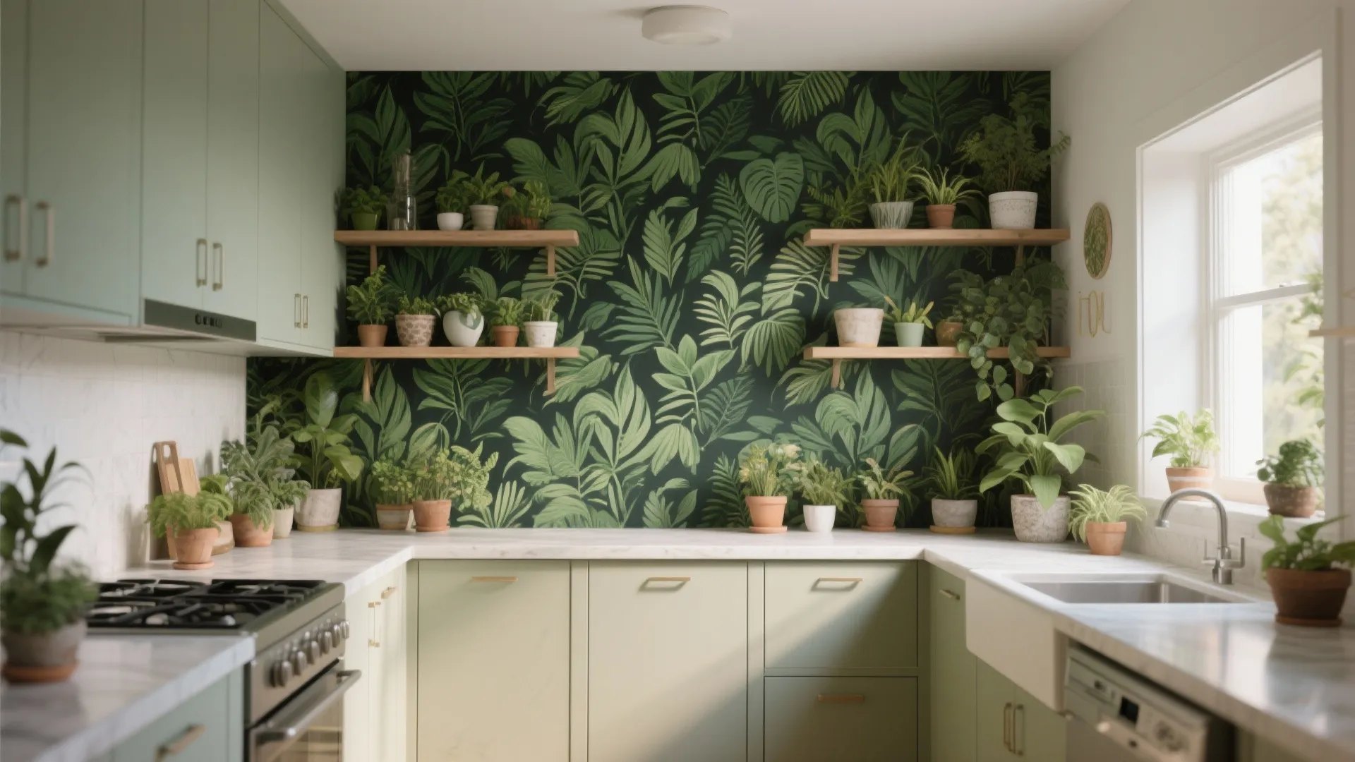 2. Bold Botanical for an Accent Wall