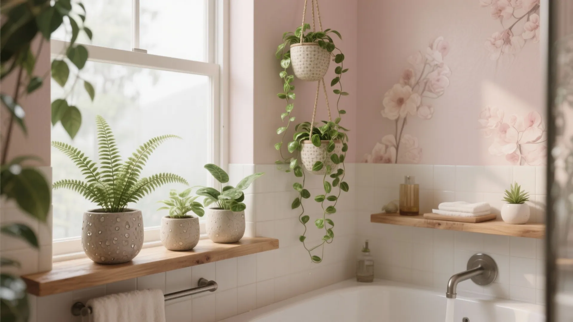 3. Botanical accents and humidity-friendly greens