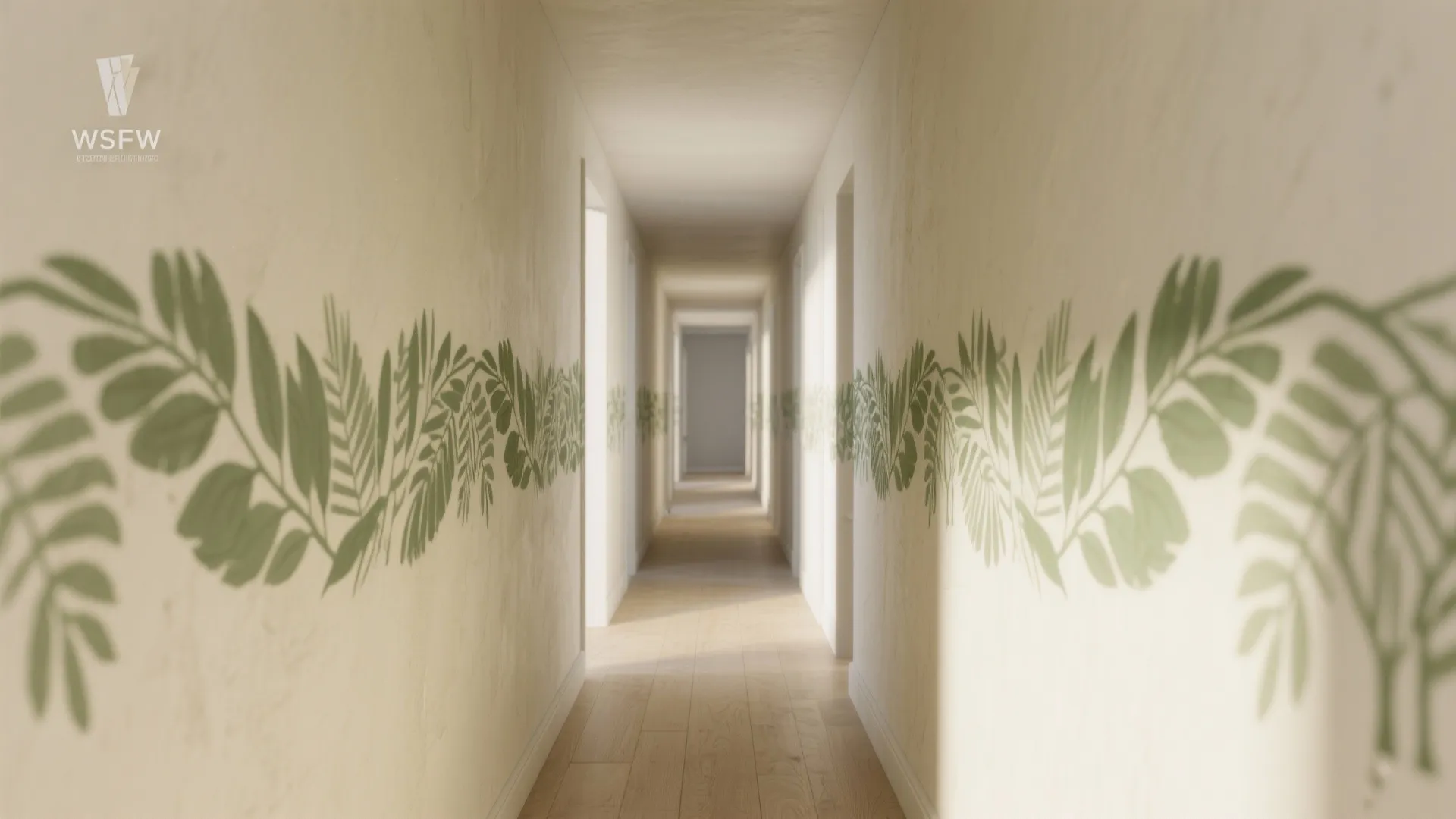 Botanical Stencil Mural Bands