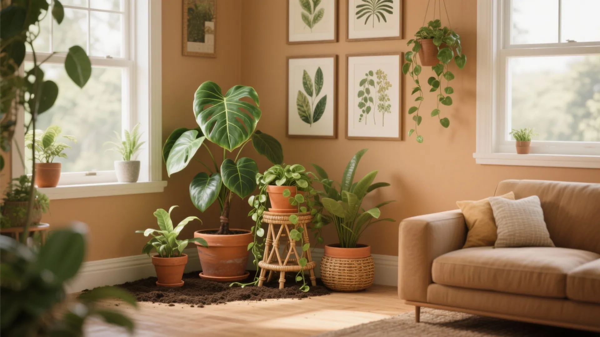 3. Botanical Accents and Natural Greens