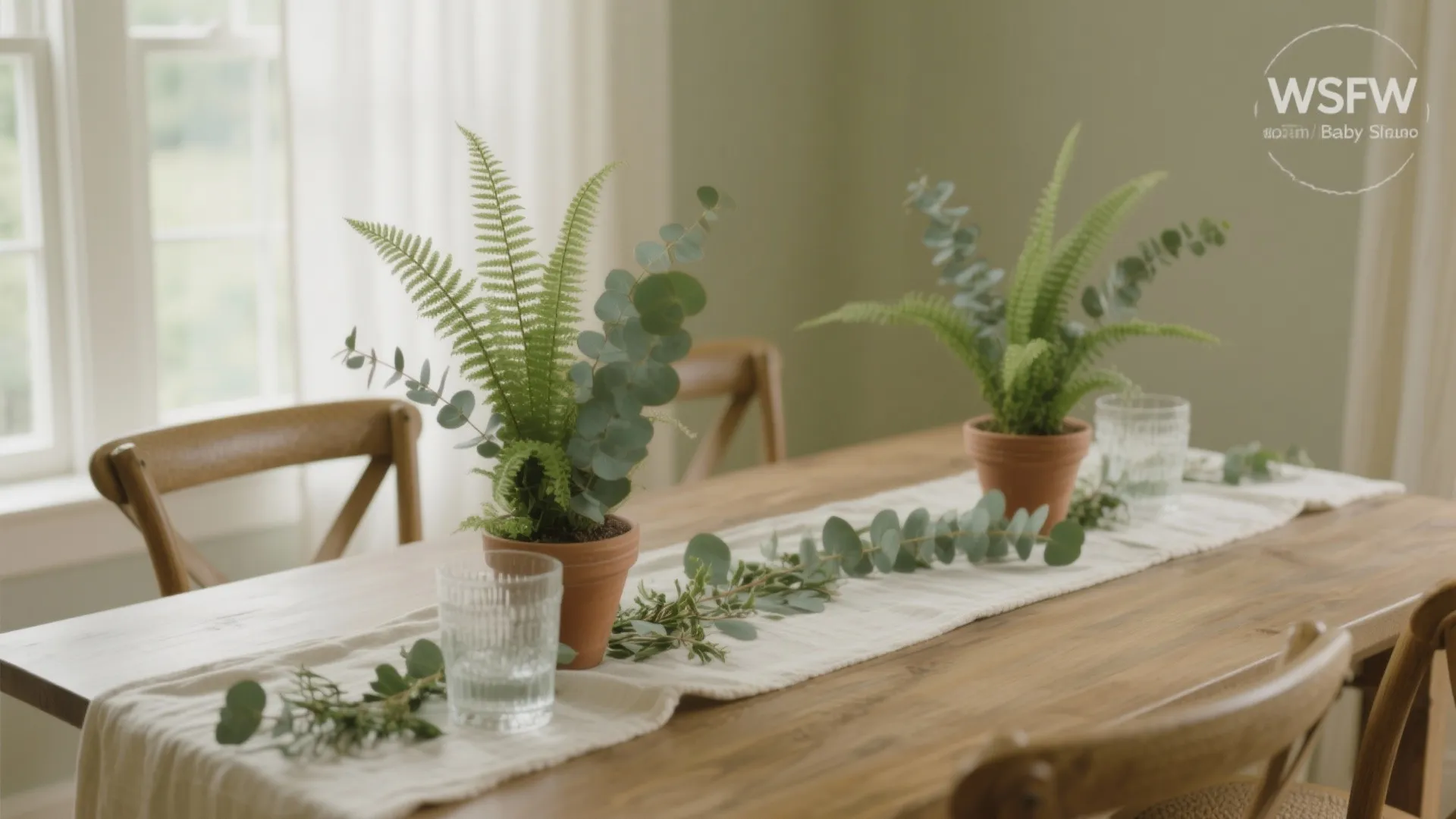 Botanical Theme with Real Greenery