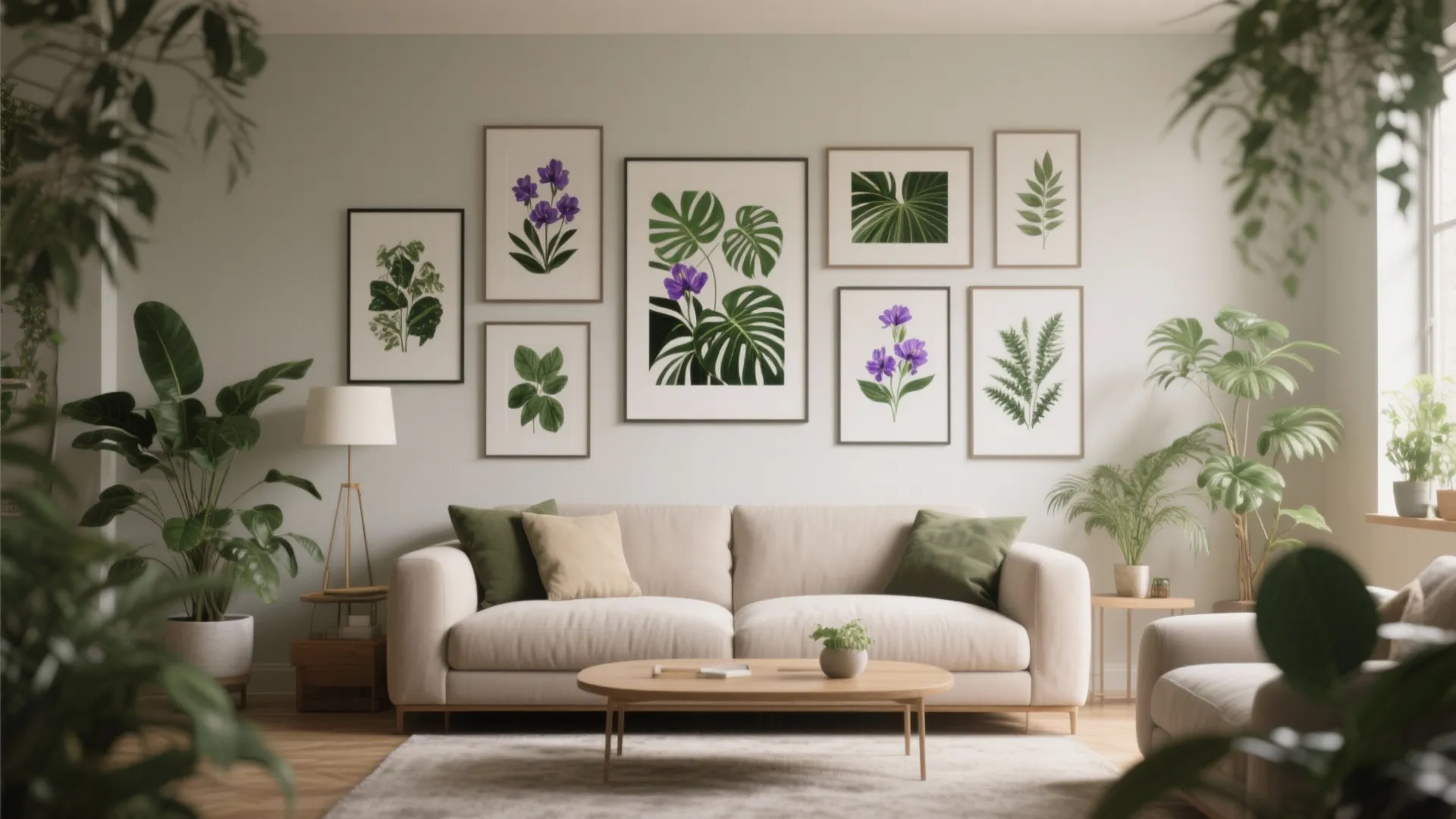 8. Botanical Prints in Green and Purple