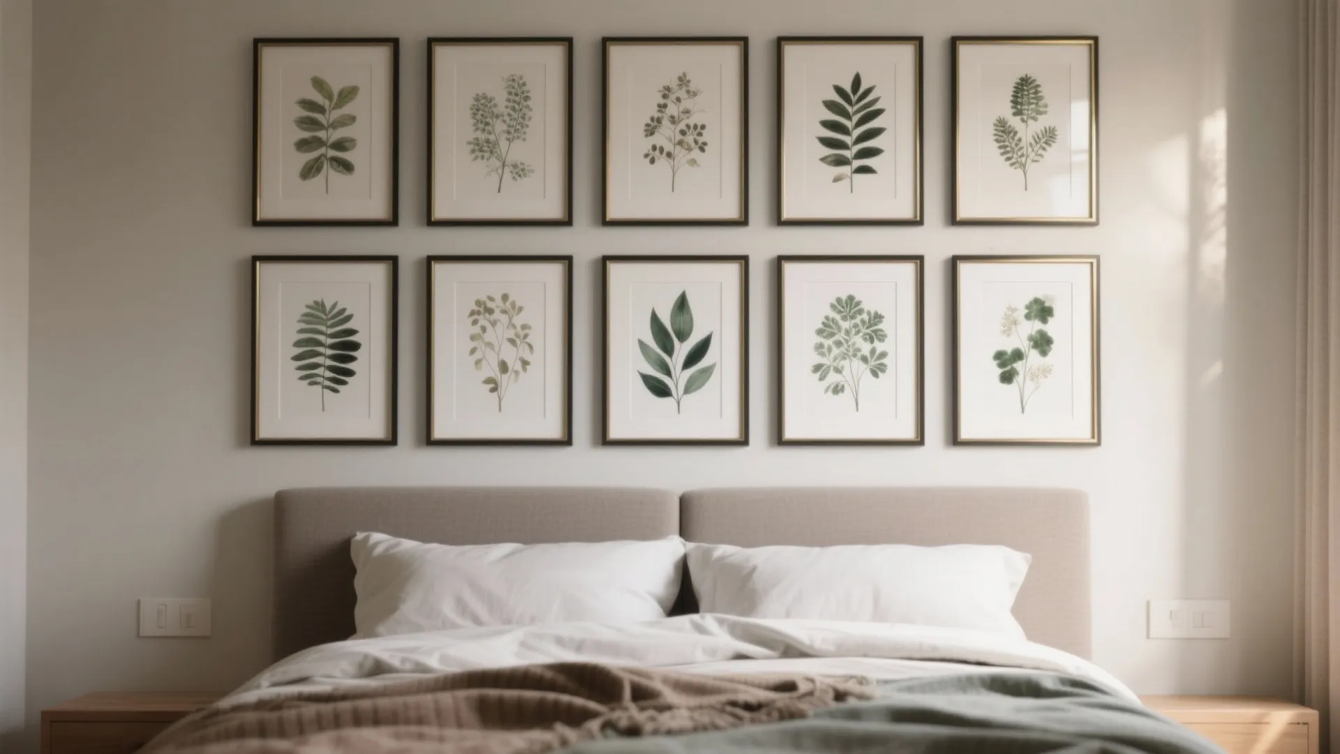 Framed Botanical Prints as a Flexible Accent Wall
