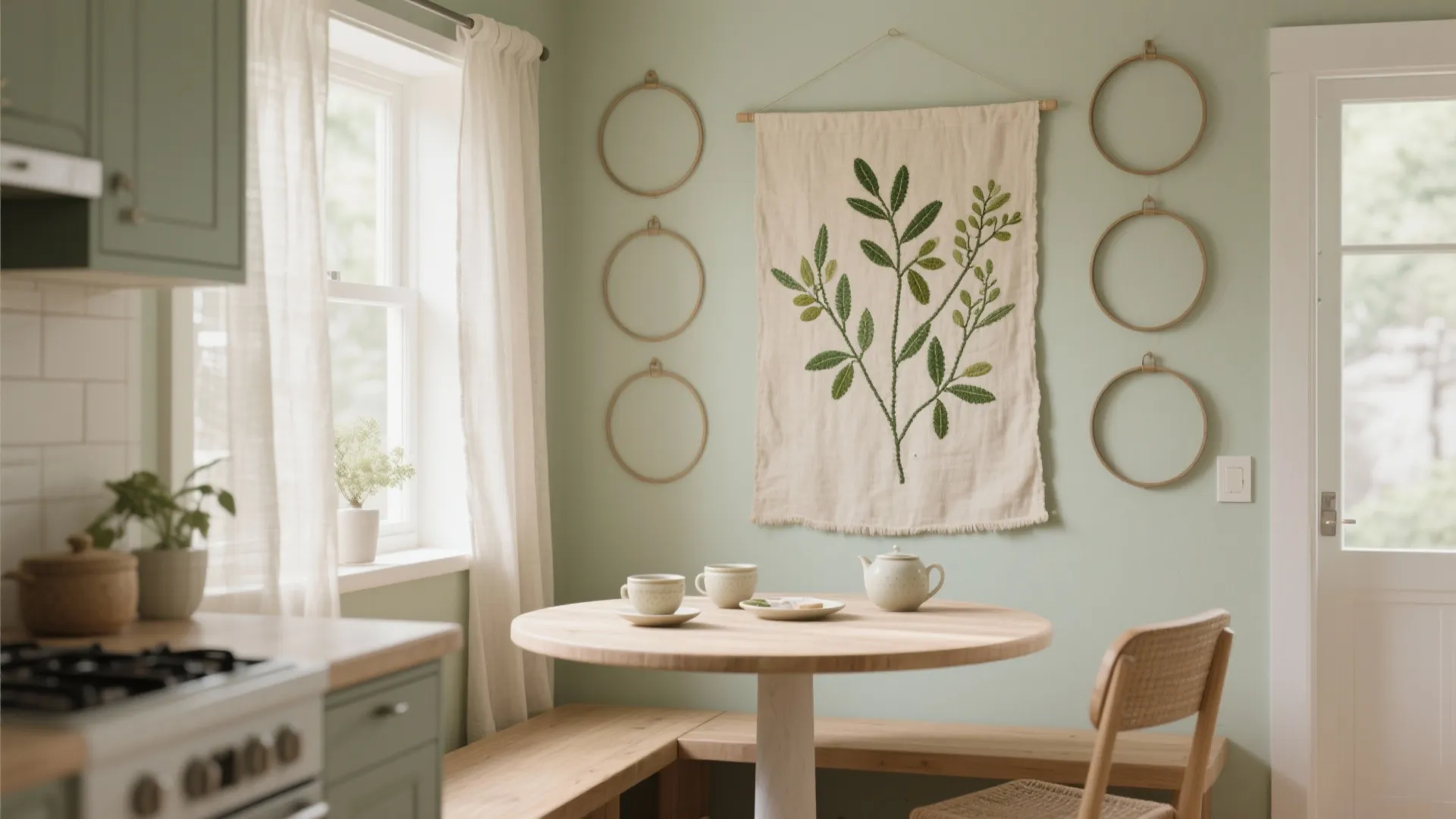 Botanical Stems on Natural Linen