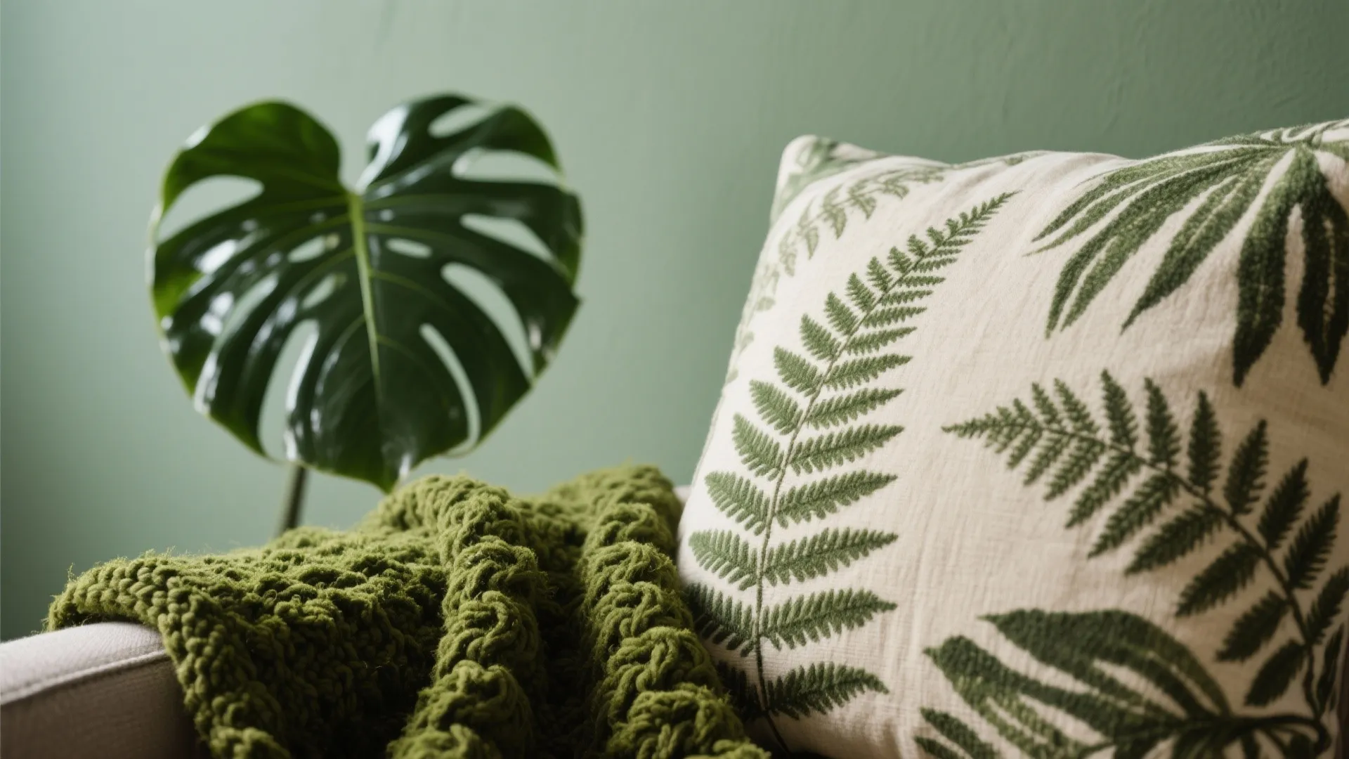 Botanical Accents with Light Green Base