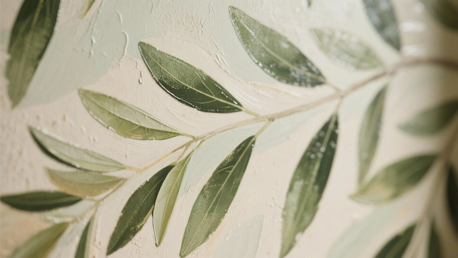 Hand-Painted Botanical Mural