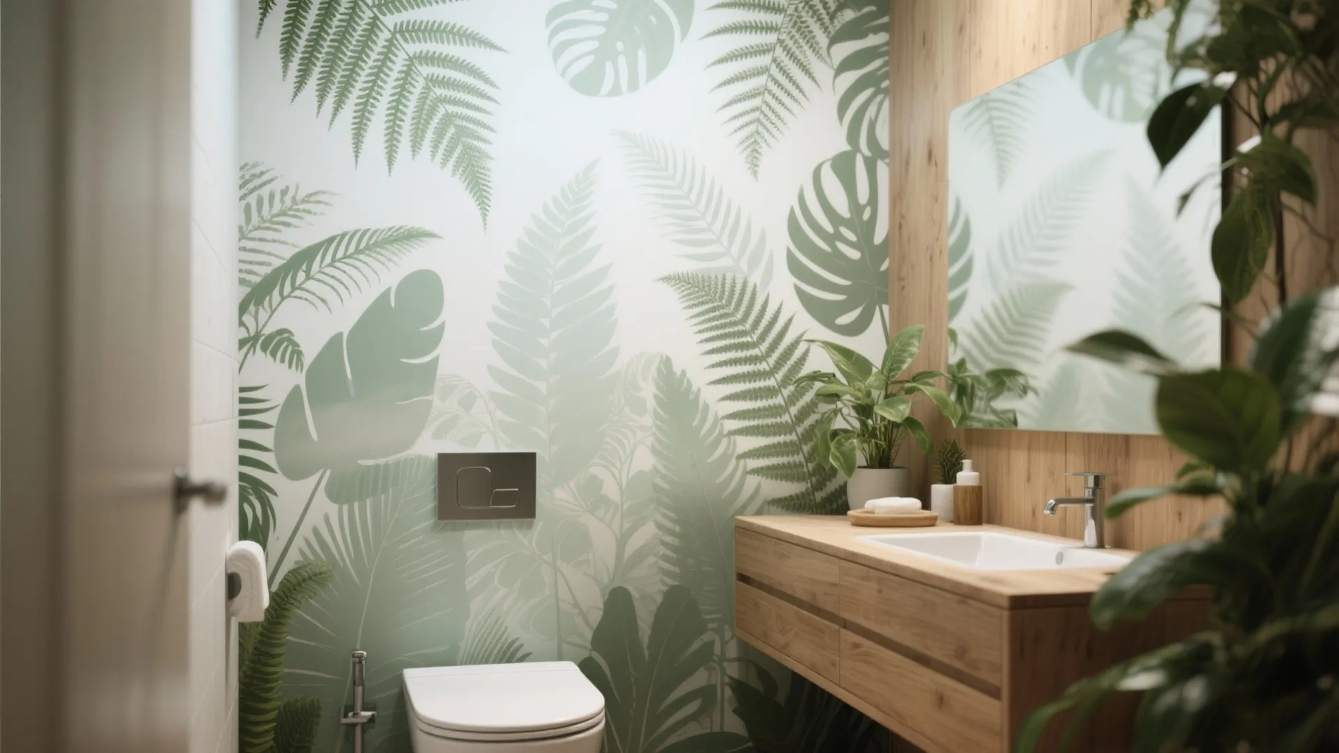 2. Botanical murals for a spa vibe