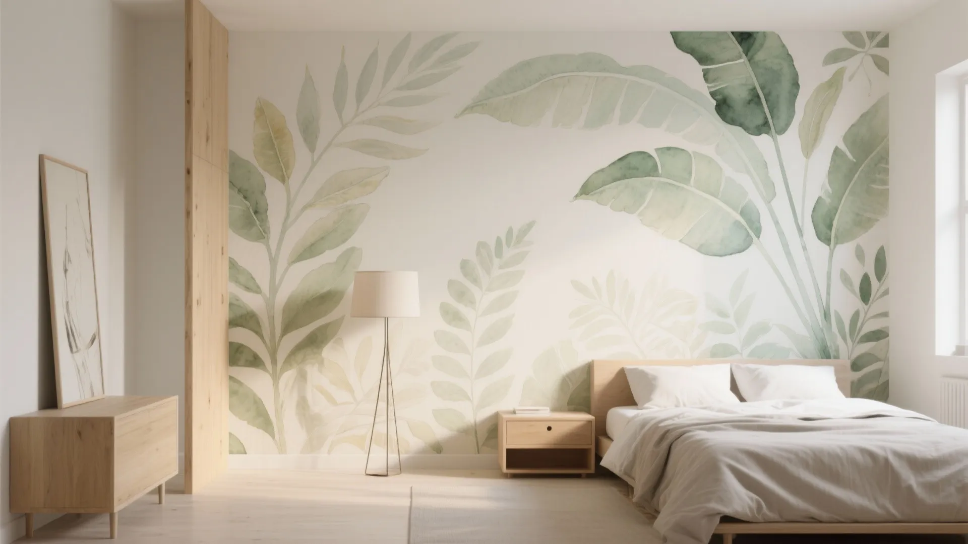 Botanical Wall Mural That Sets the Mood