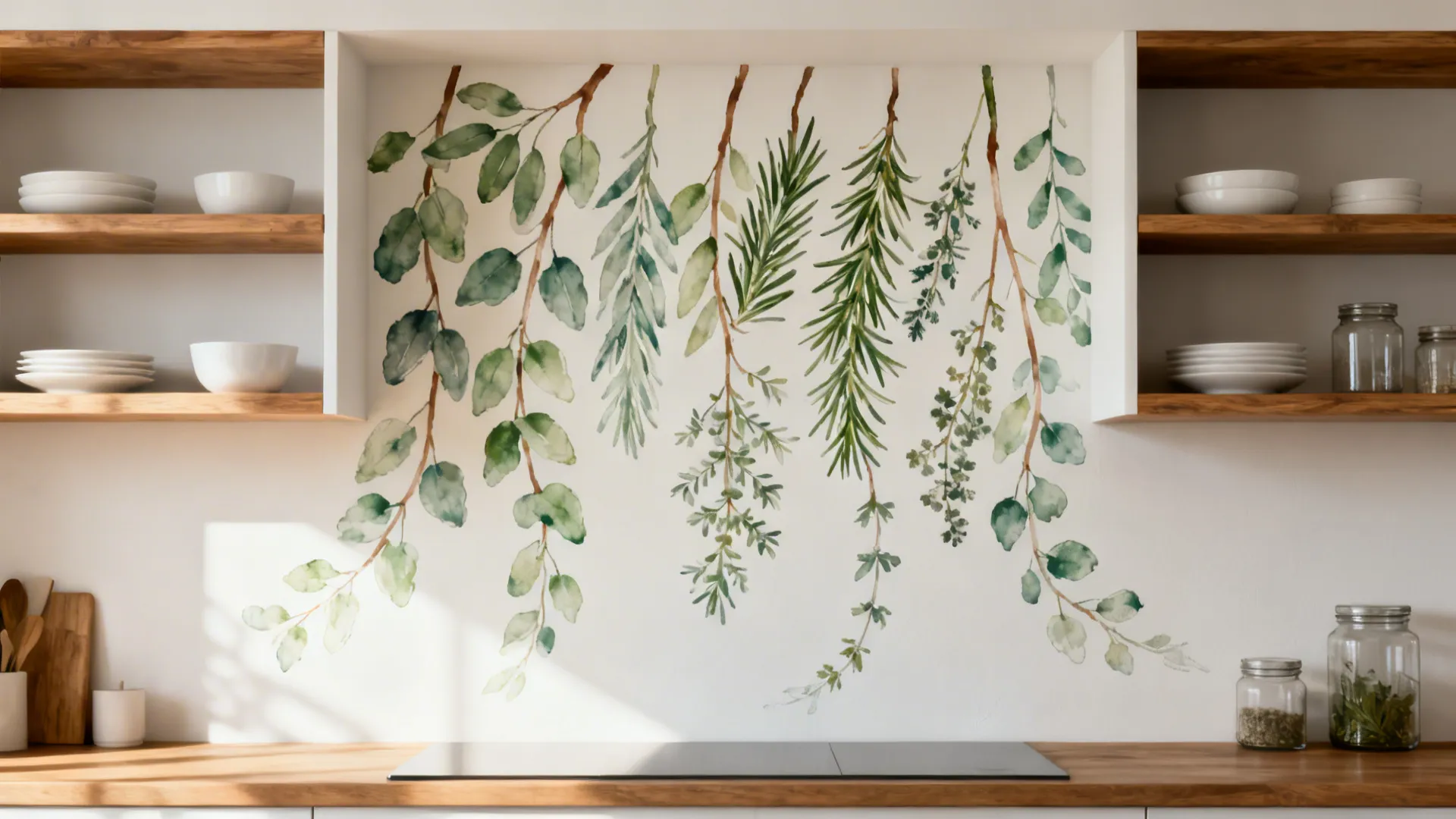 Freehand Botanical Mural as a Focal Wall