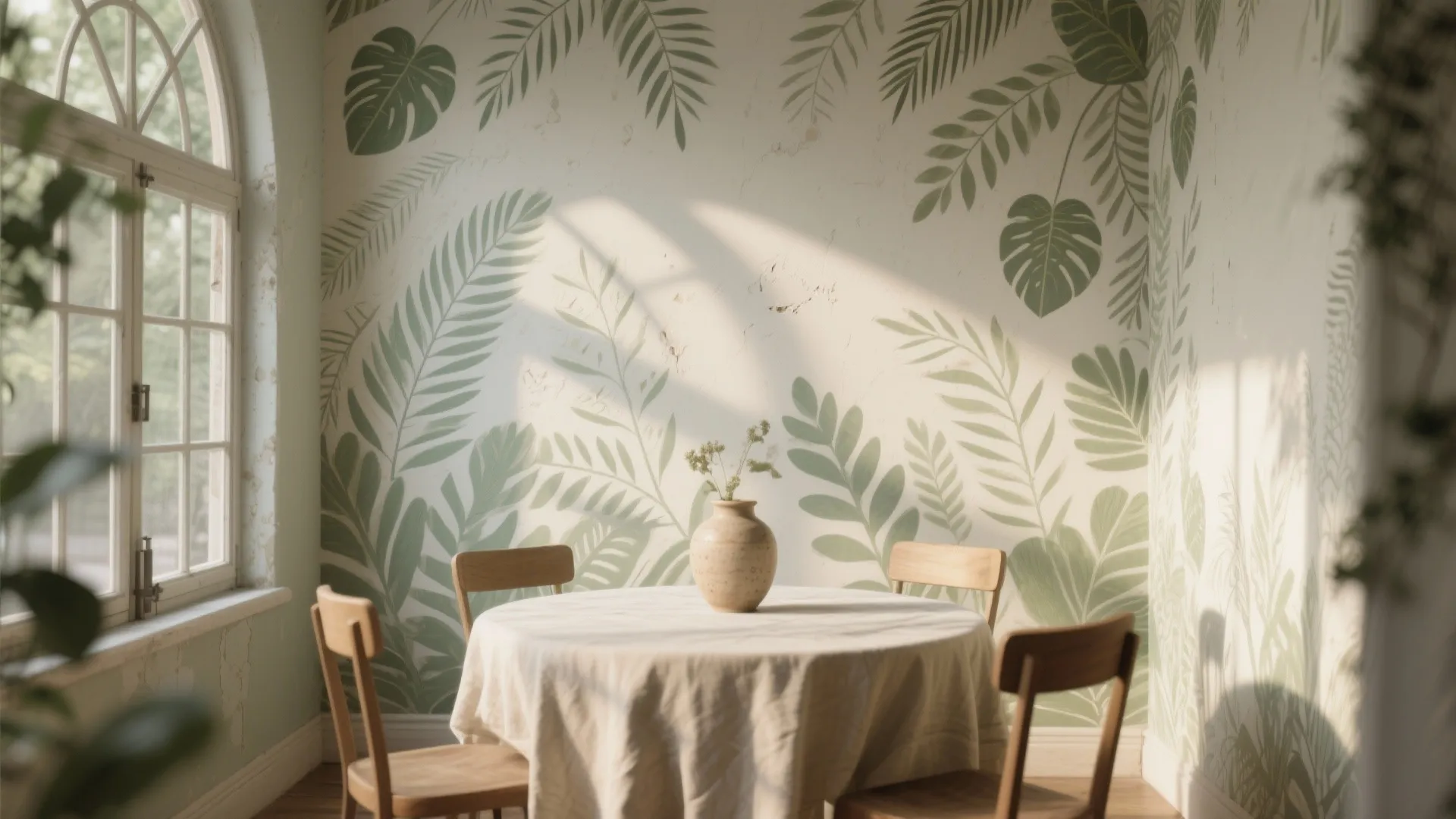 1. Botanical Murals for a Fresh Ambience