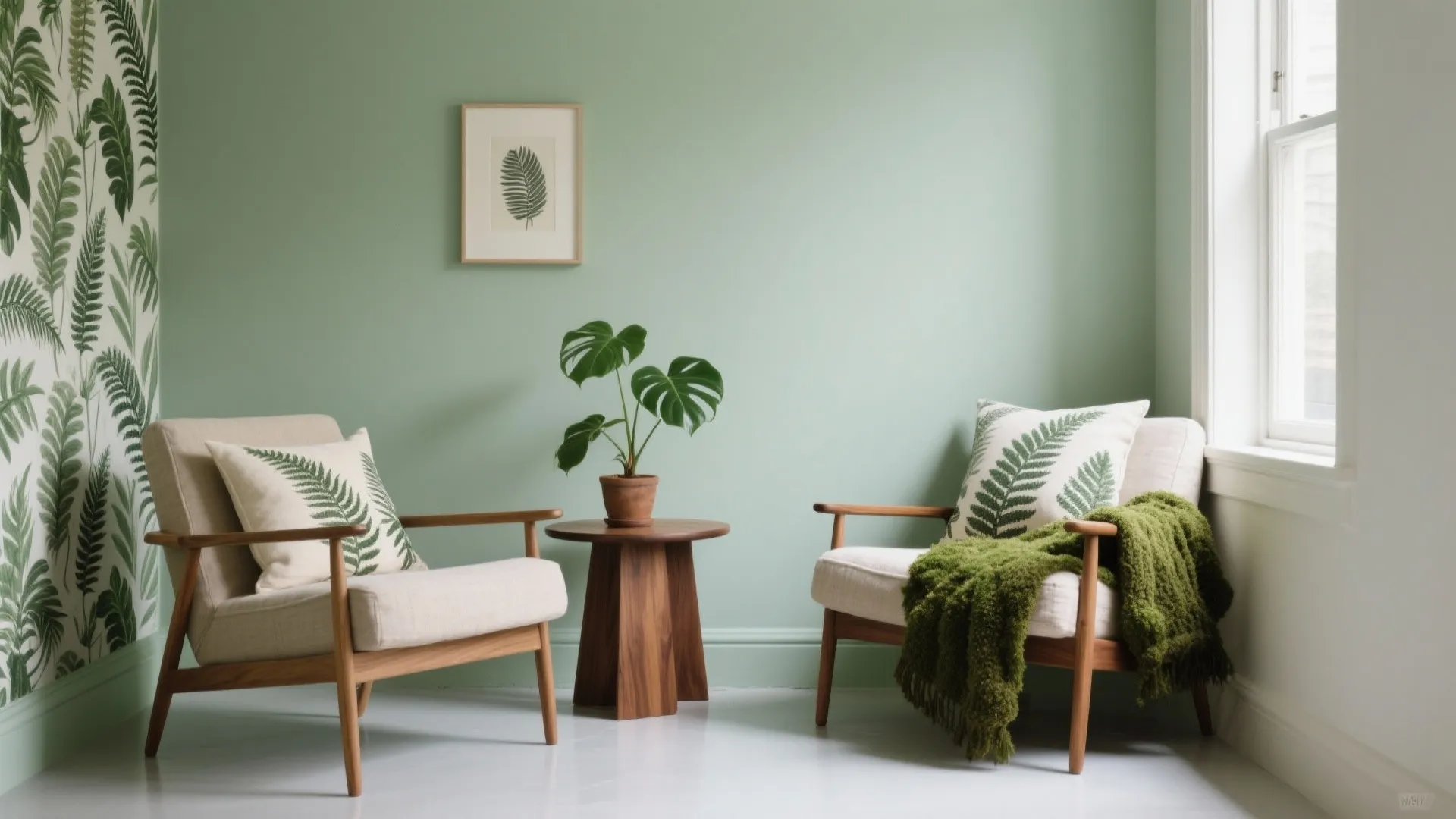 Botanical Accents with Light Green Base