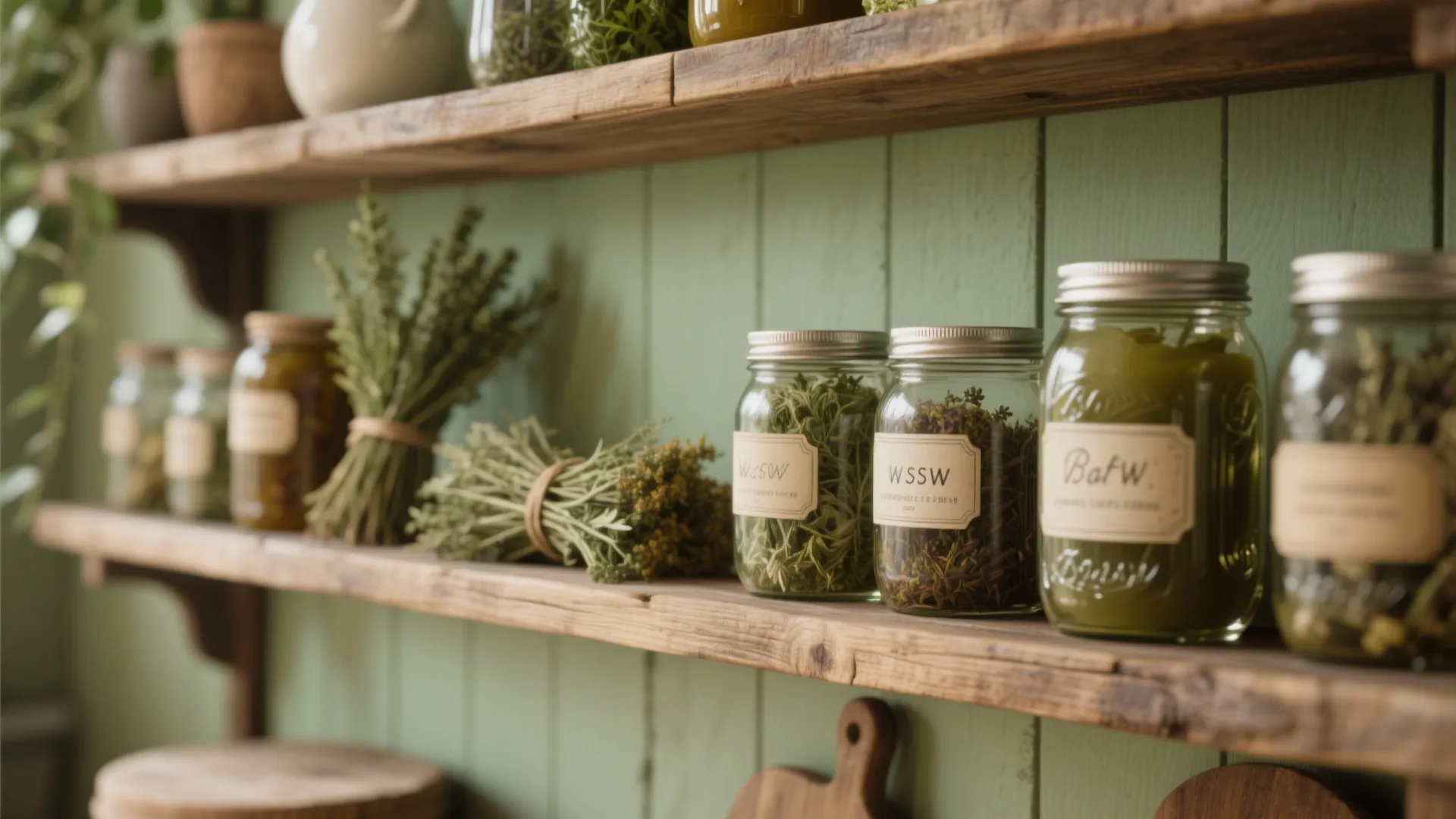 1. Botanical Open Shelving