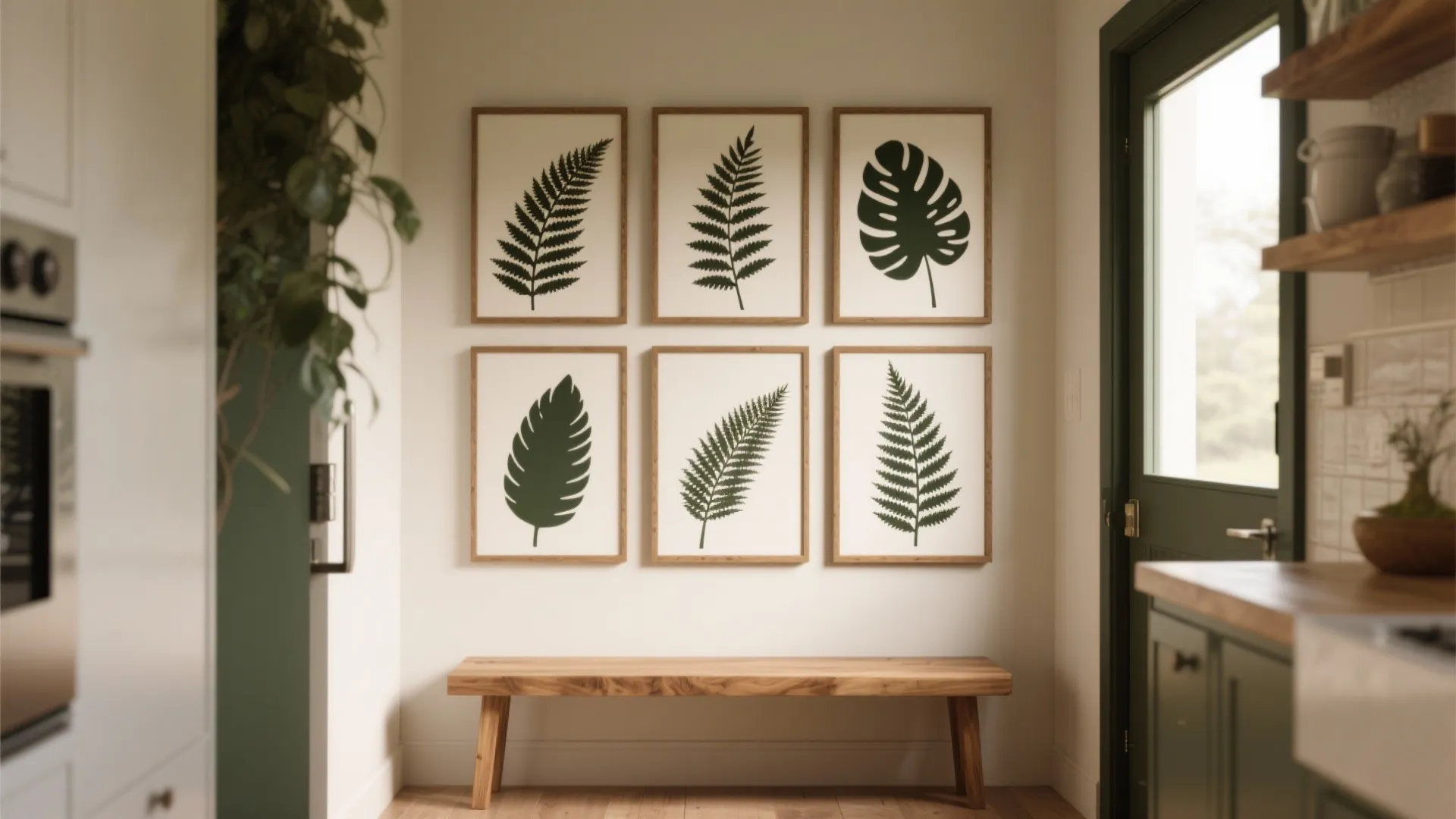 4. Botanical Panels: Mural Feel Without the Commitment