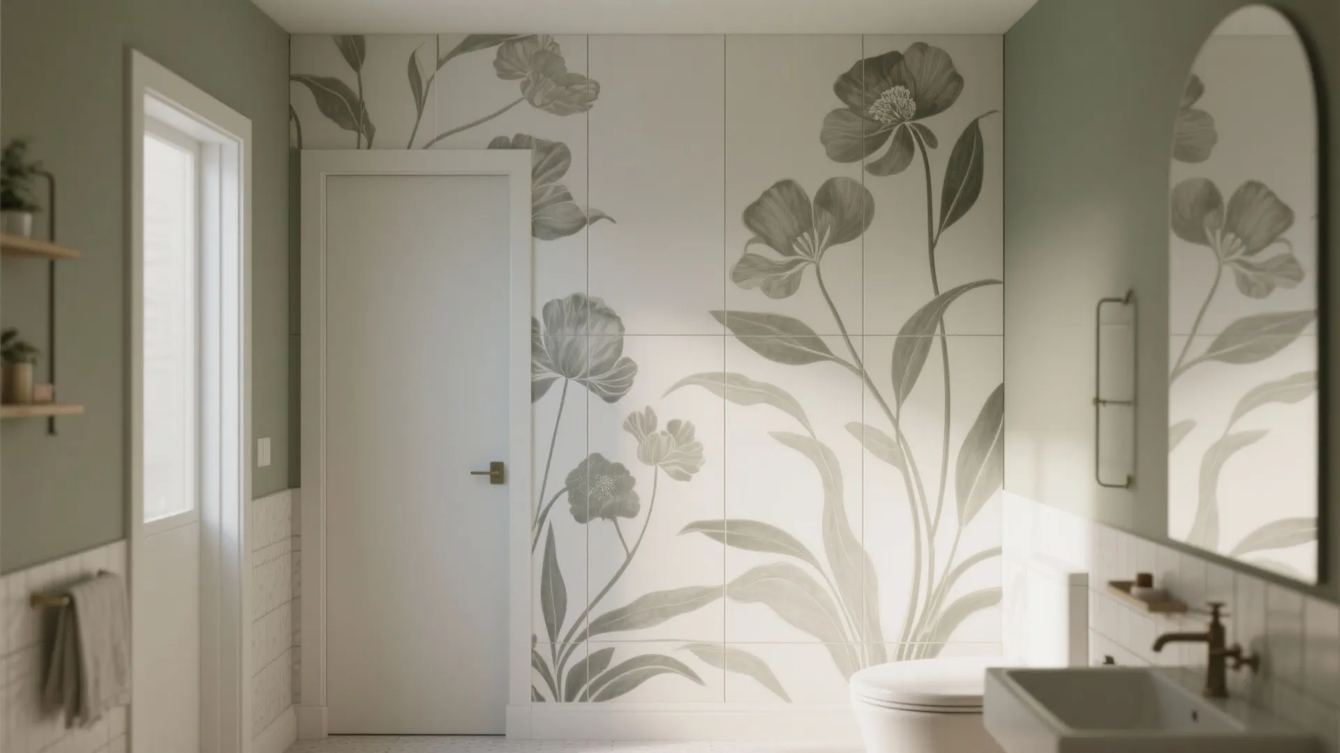 Large-Format Botanical Porcelain Panels