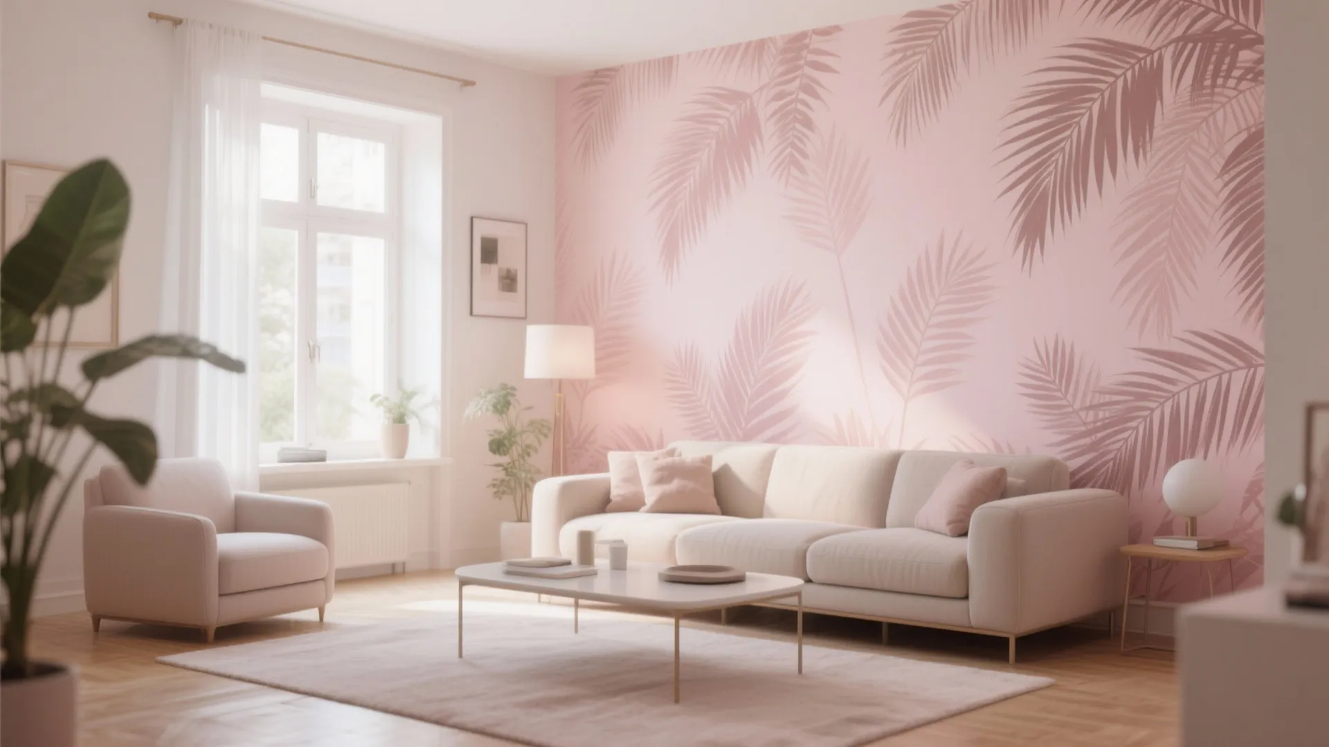 4. Botanical Prints on Pink Backdrop