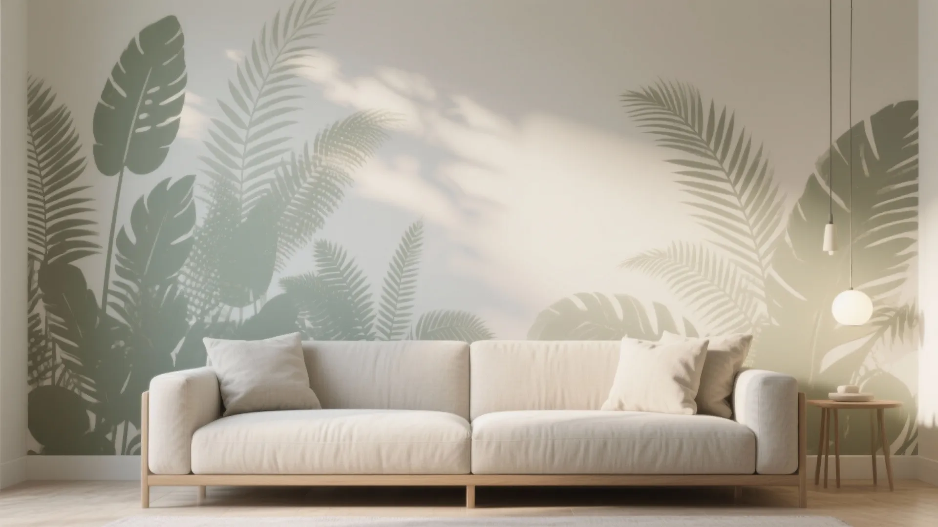 Botanical Shadow Stencils for the Sofa Wall