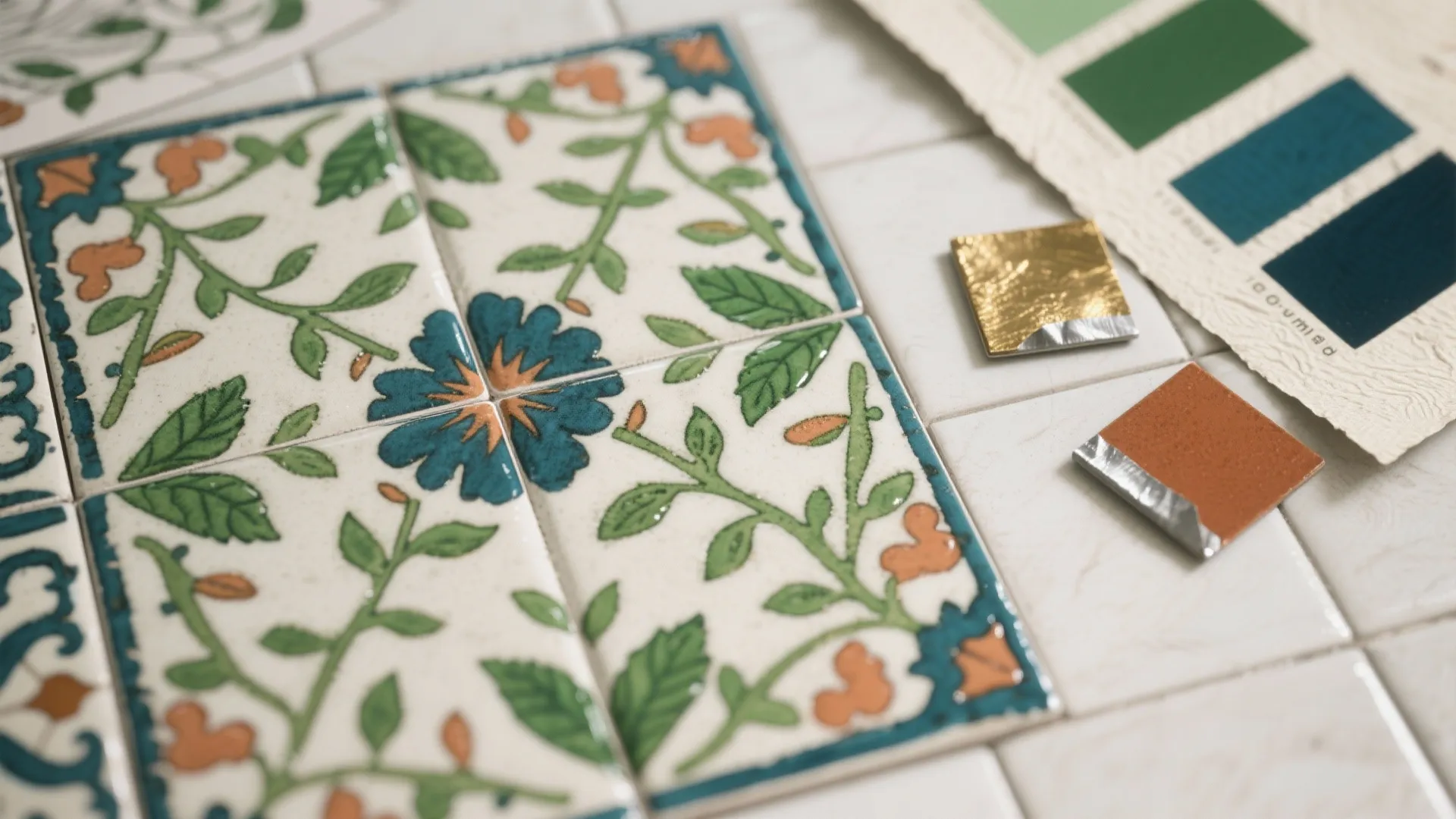 4. Botanical Shower Tile Coloring Page