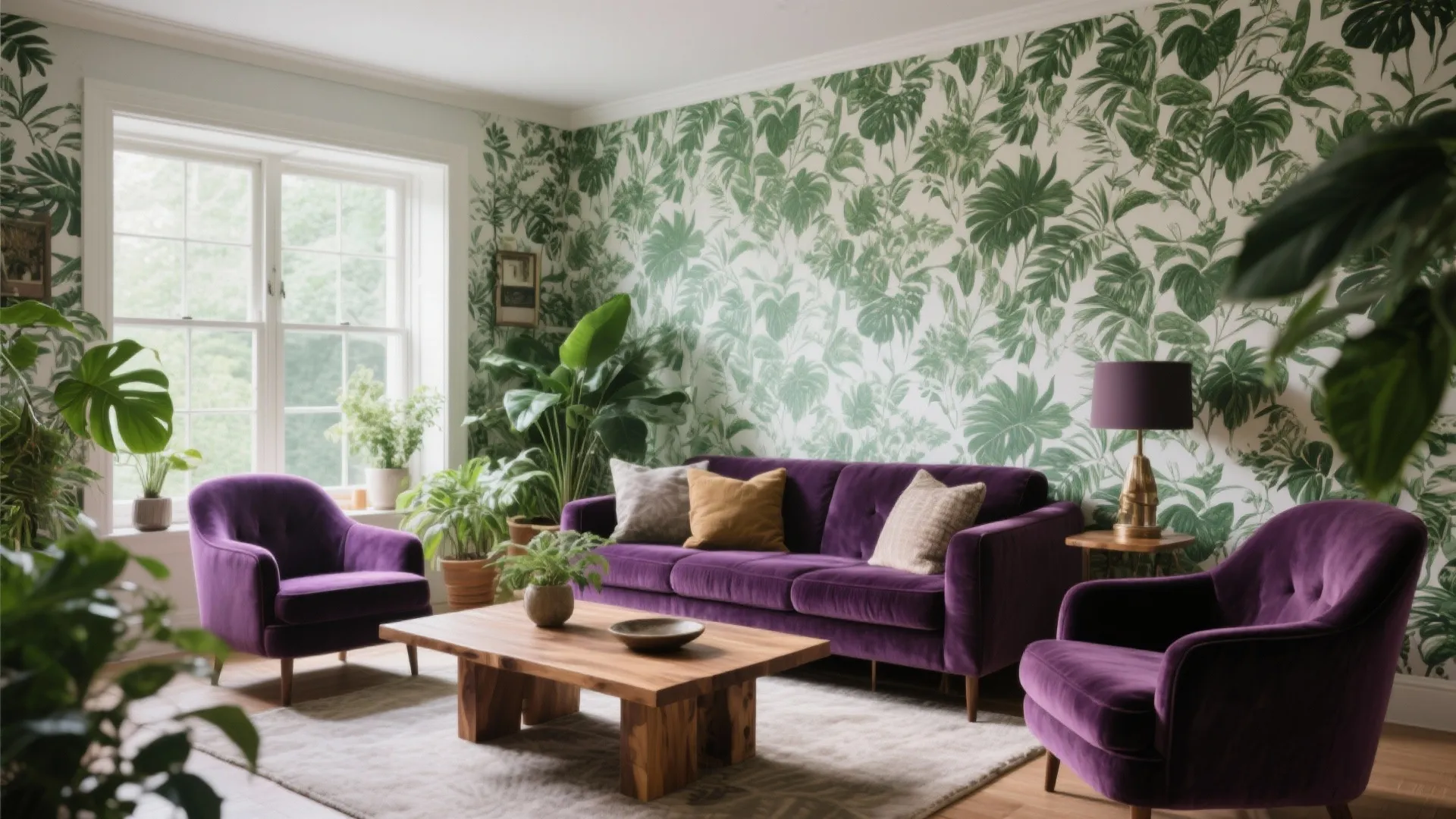 2. Botanical Prints with Velvet Touches