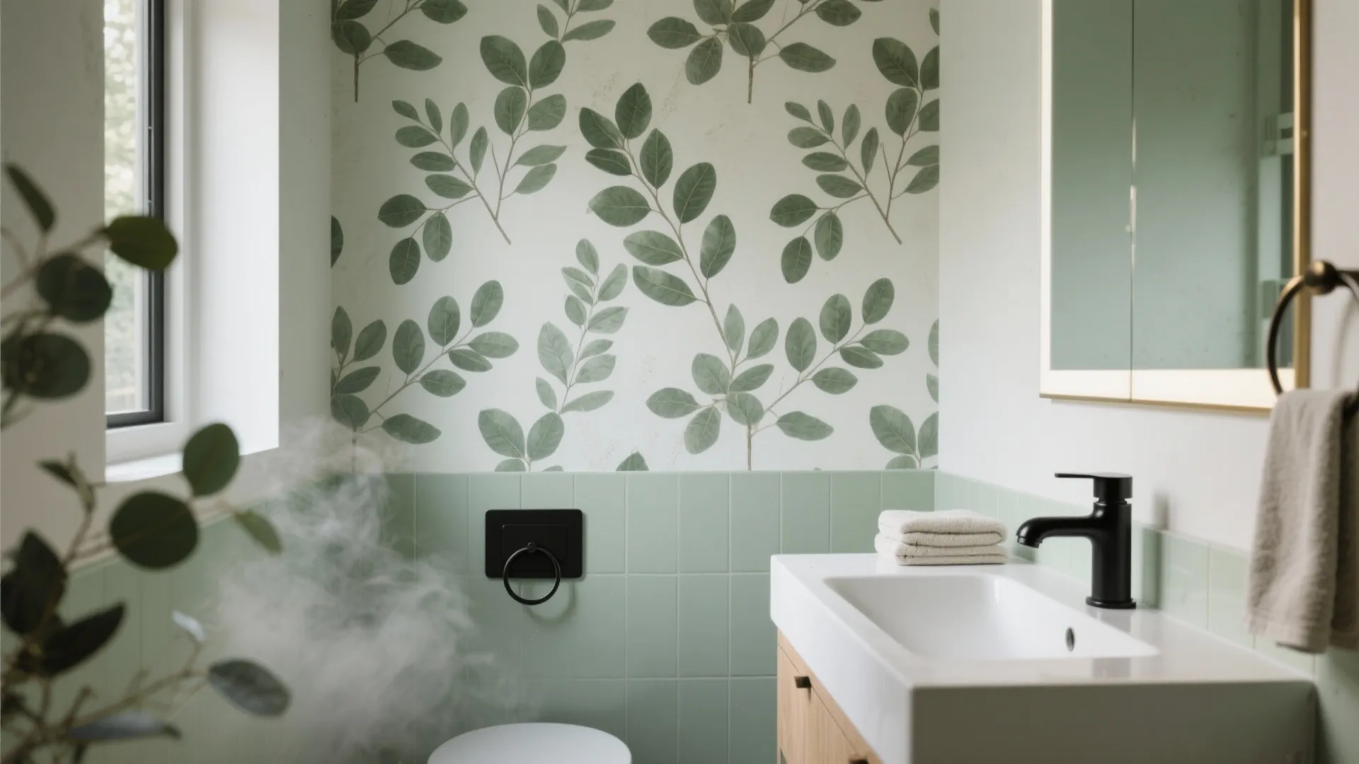 Botanical Vinyl for a Spa-Calm Bath