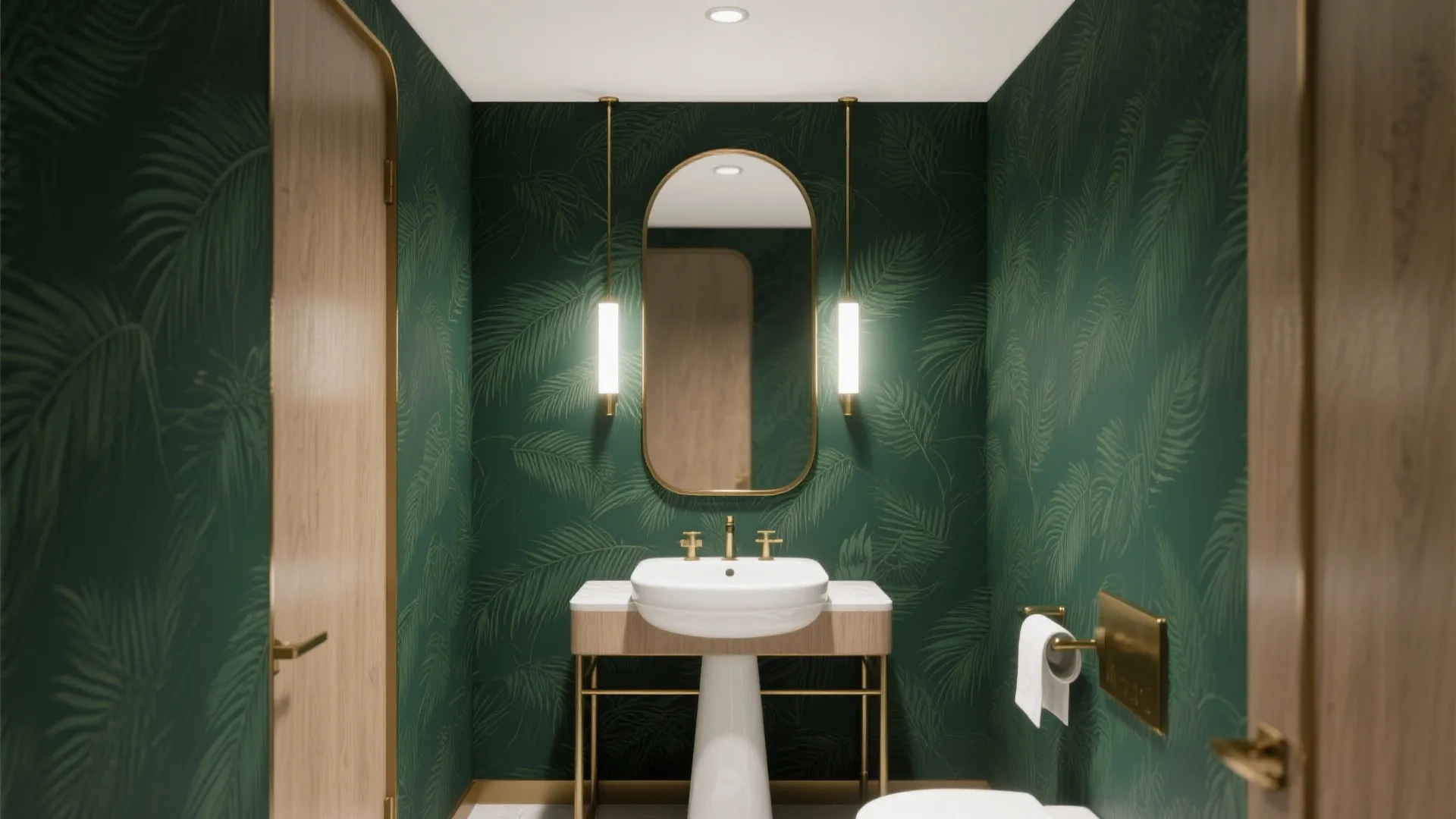 Botanical Vinyl for a Spa-Ready Powder Room
